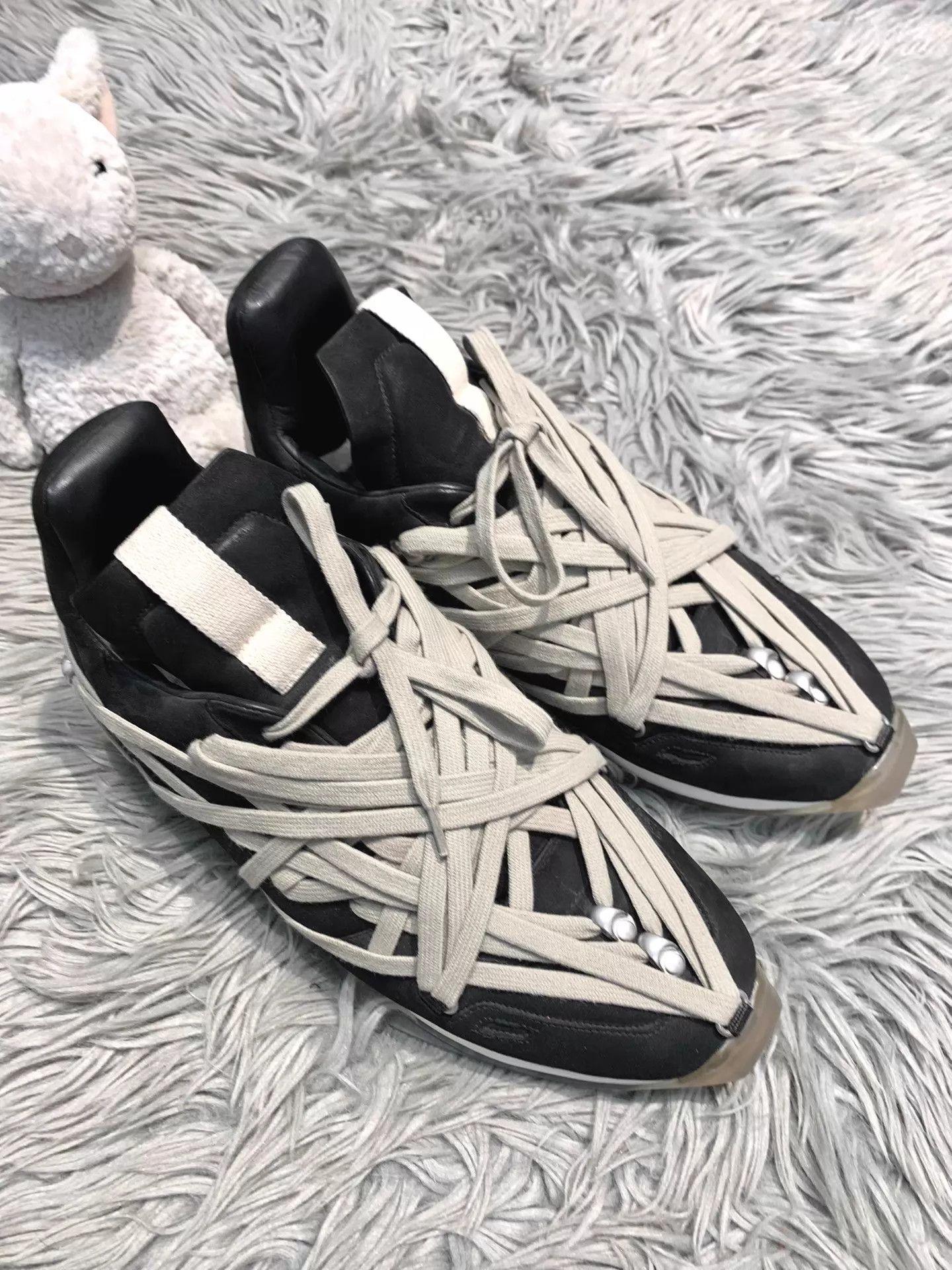 Rick Owens Rick Owens Runner Frenzy Strap B&W Leather 42 Size US 9 / EU 42 - 3 Thumbnail