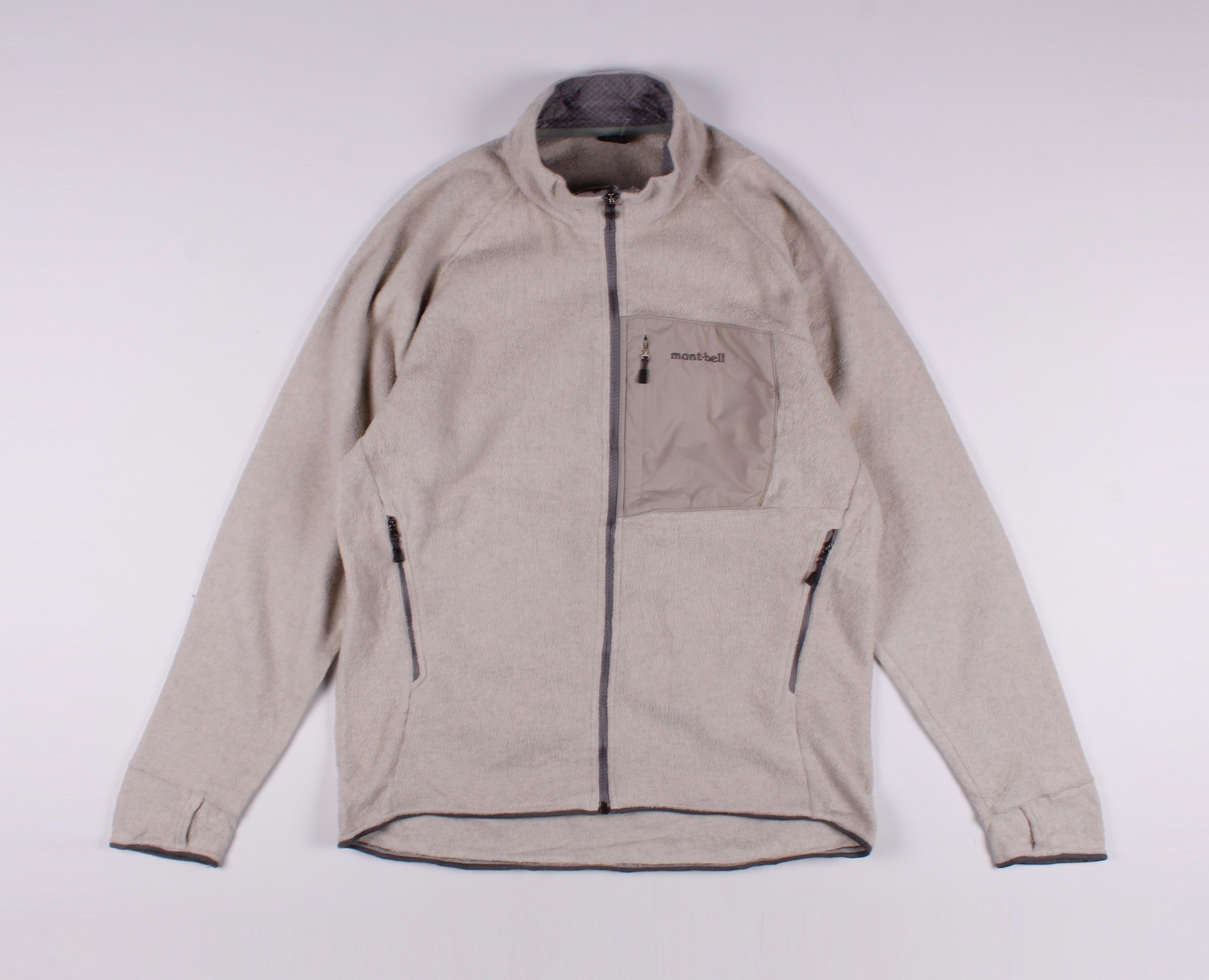 image of Montbell Full Zip Fleece Jumper in Beige, Men's (Size Medium)