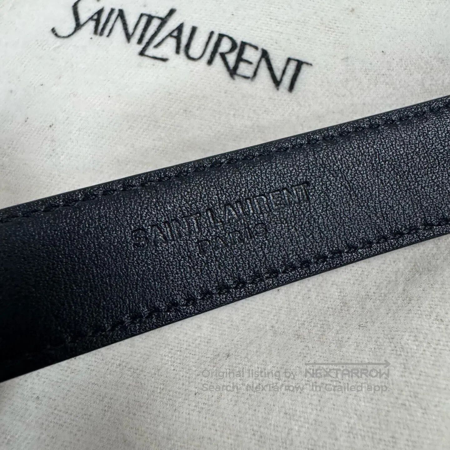 Saint Laurent Paris Saint Laurent Paris Gold buckle; fine leather strap| Size ONE SIZE - 7 Thumbnail