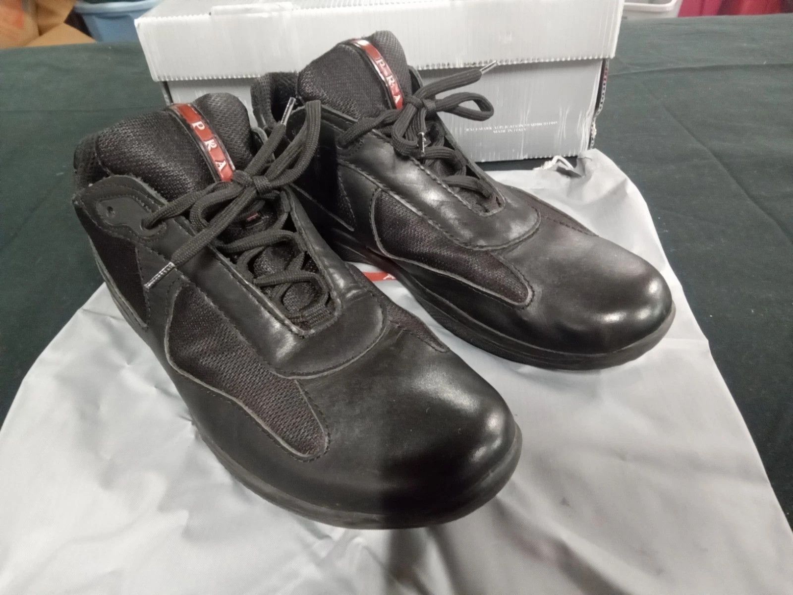 Prada Prada America's Cup Black Leather 12 Low Tops Size US 12 / EU 45 - 2 Thumbnail
