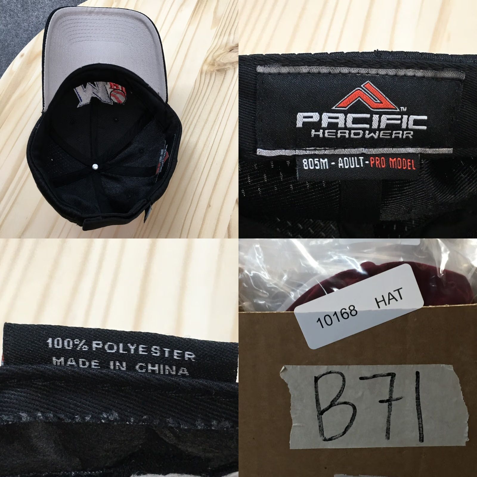 Vintage MBL MLB Baseball Cap Hat - Mens Black OS Adjustable Pacific Headwear Size ONE SIZE - 8 Thumbnail