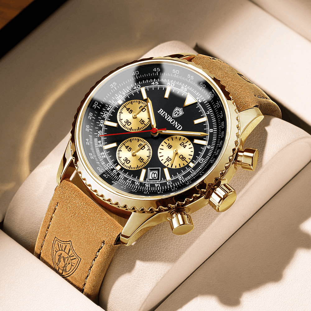 Other Leather Belt Waterproof Luminous Calendar Watch Size ONE SIZE - 1 Thumbnail