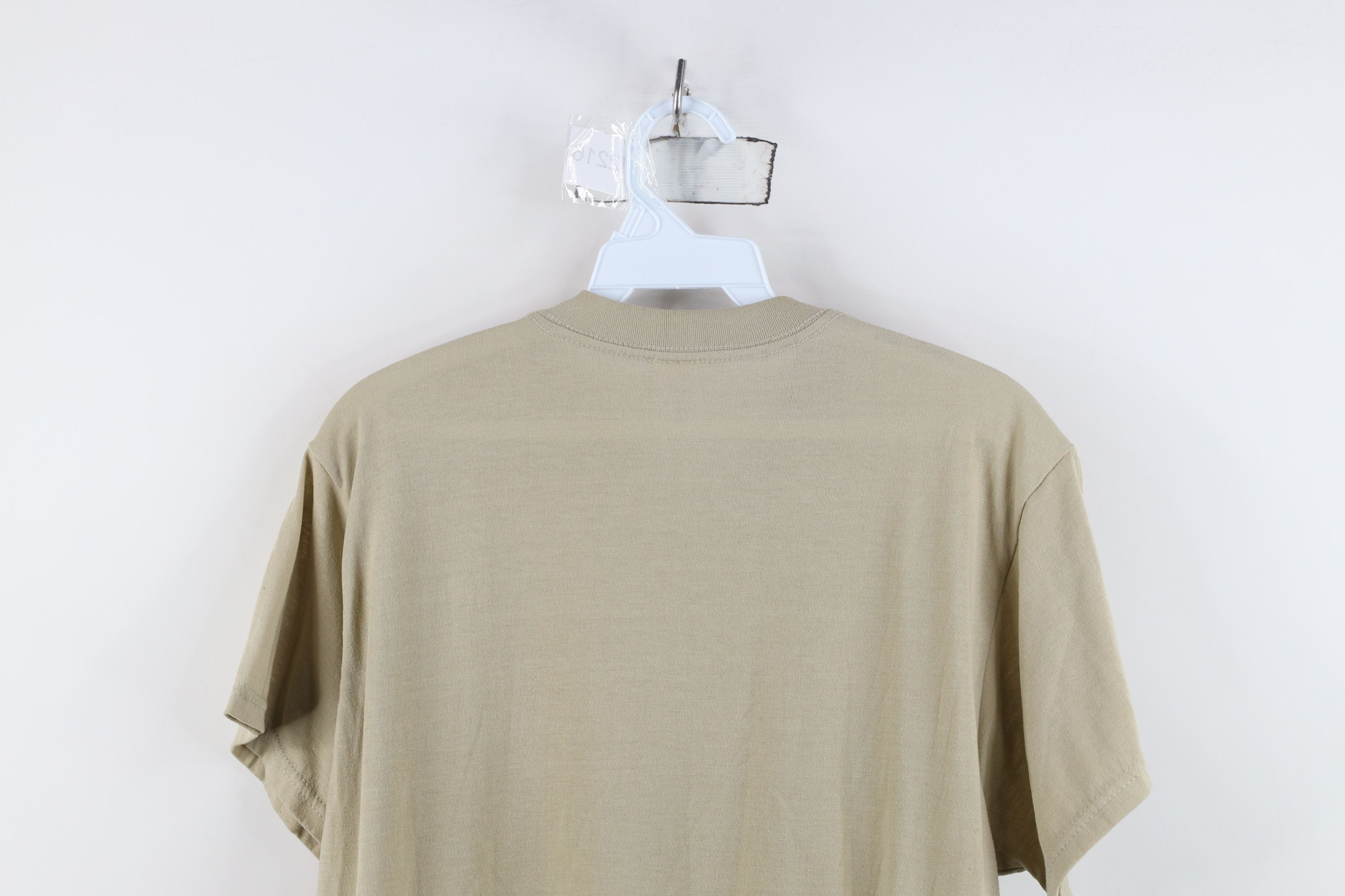 Vintage Vintage 90s Y2K Streetwear Blank Knit T-Shirt Beige USA Size US M / EU 48-50 / 2 - 9 Thumbnail