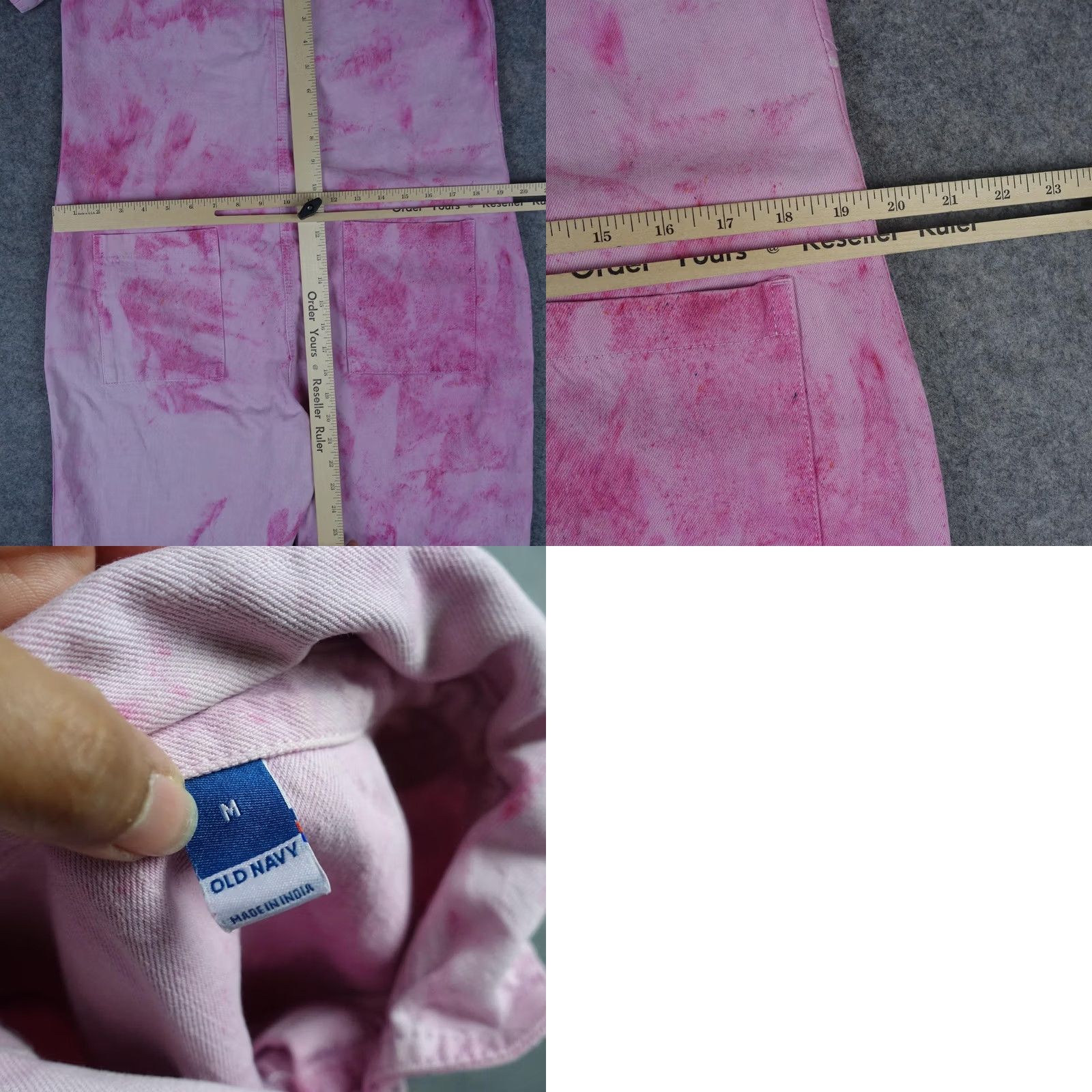 Old Navy VINTAGE Old Navy Jumpsuit Womens M Pink Short Sleeve Utility Coveralls Tie Dye Fun Size 32" / US 10 / IT 46 - 10 Thumbnail