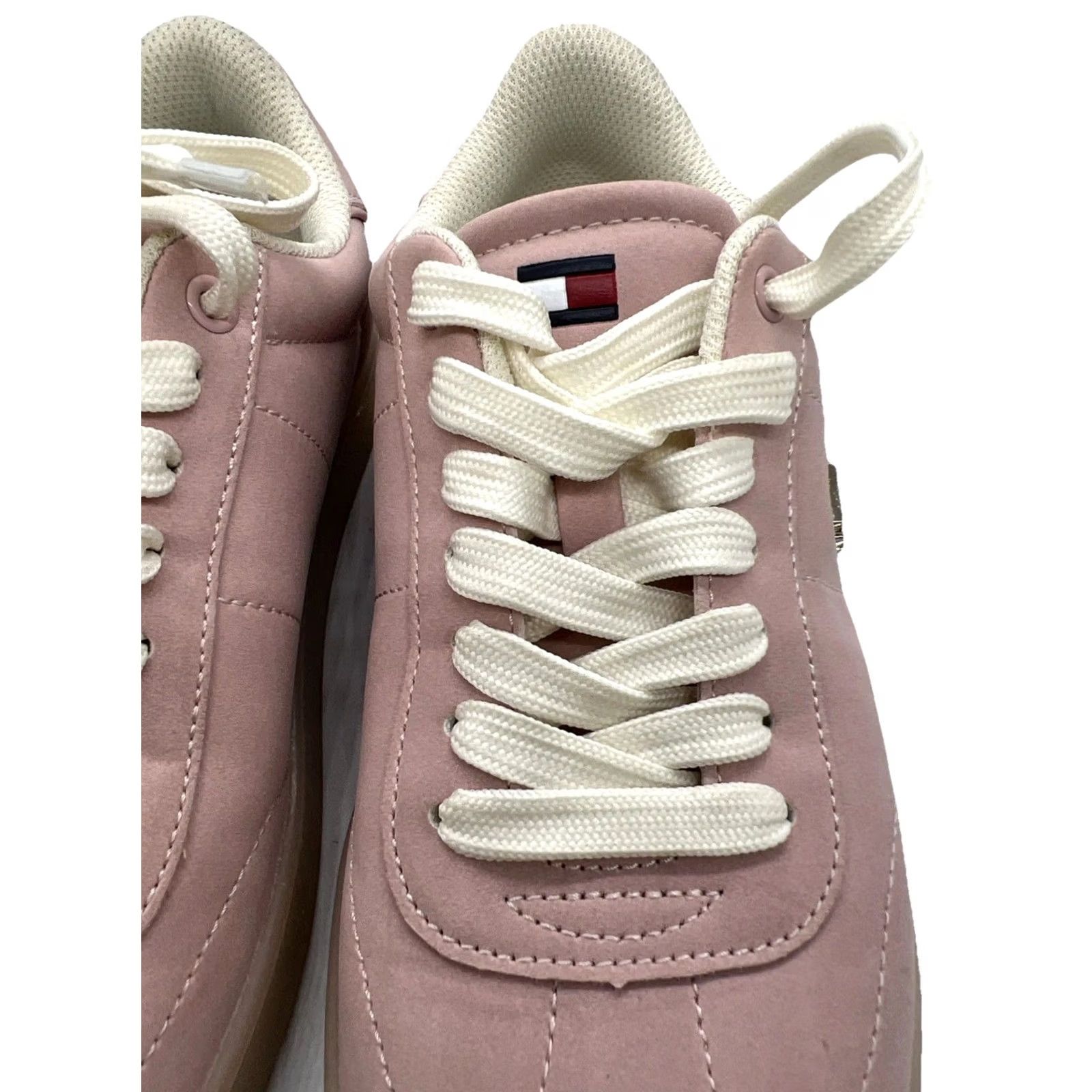 Tommy Hilfiger VINTAGE Tommy Hilfiger Platform Sneakers Women’s 6.5 Blush Pink Lace Up Casual Low Top Size M / US 6-8 / IT 42-44 - 3 Thumbnail