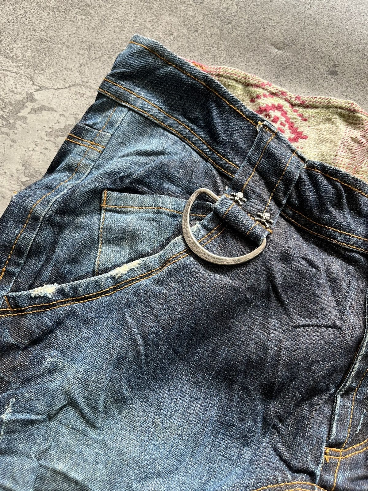 5351 POUR LES HOMMES HOMME Japan Skull Denim – Grunge Style Size US 32 / EU 48 - 8 Thumbnail