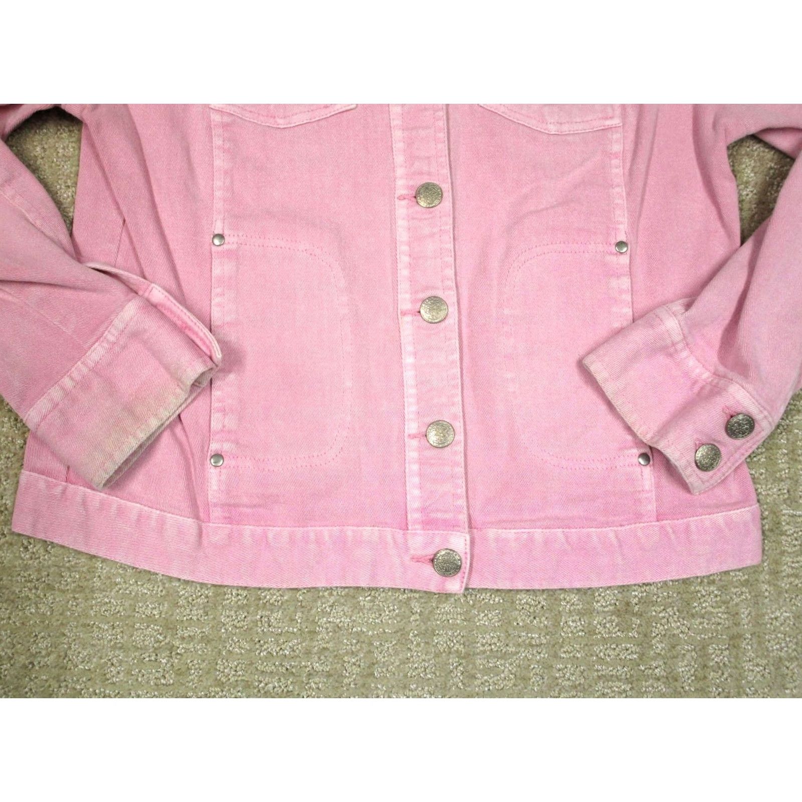 Vintage Avon Denim Jacket Women Small Pink Breast Cancer Crusade Button Front Collared Shirt Size S / US 4 / IT 40 - 3 Thumbnail