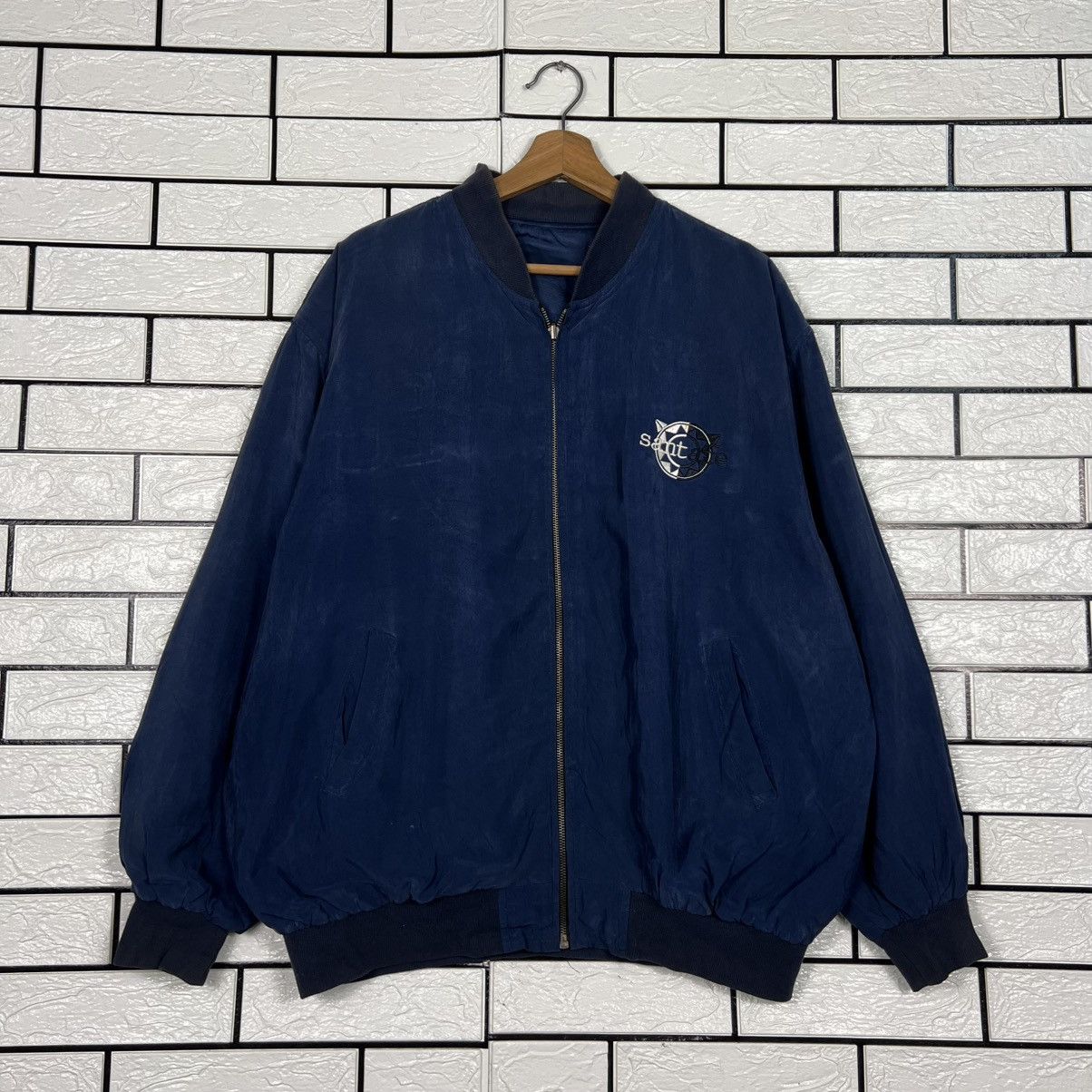 Japanese Brand Vintage SANTAFE Embroidery Big Logo Bomber Jacket #3988-C181 Size US XL / EU 56 / 4 - 3 Thumbnail