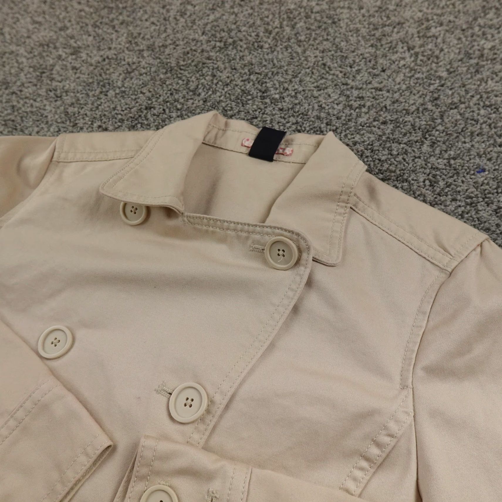 Gap Gap Jacket Womens M Beige Brown Twill Double Breasted Pea Coat Button Front Top Size M / US 6-8 / IT 42-44 - 2 Thumbnail