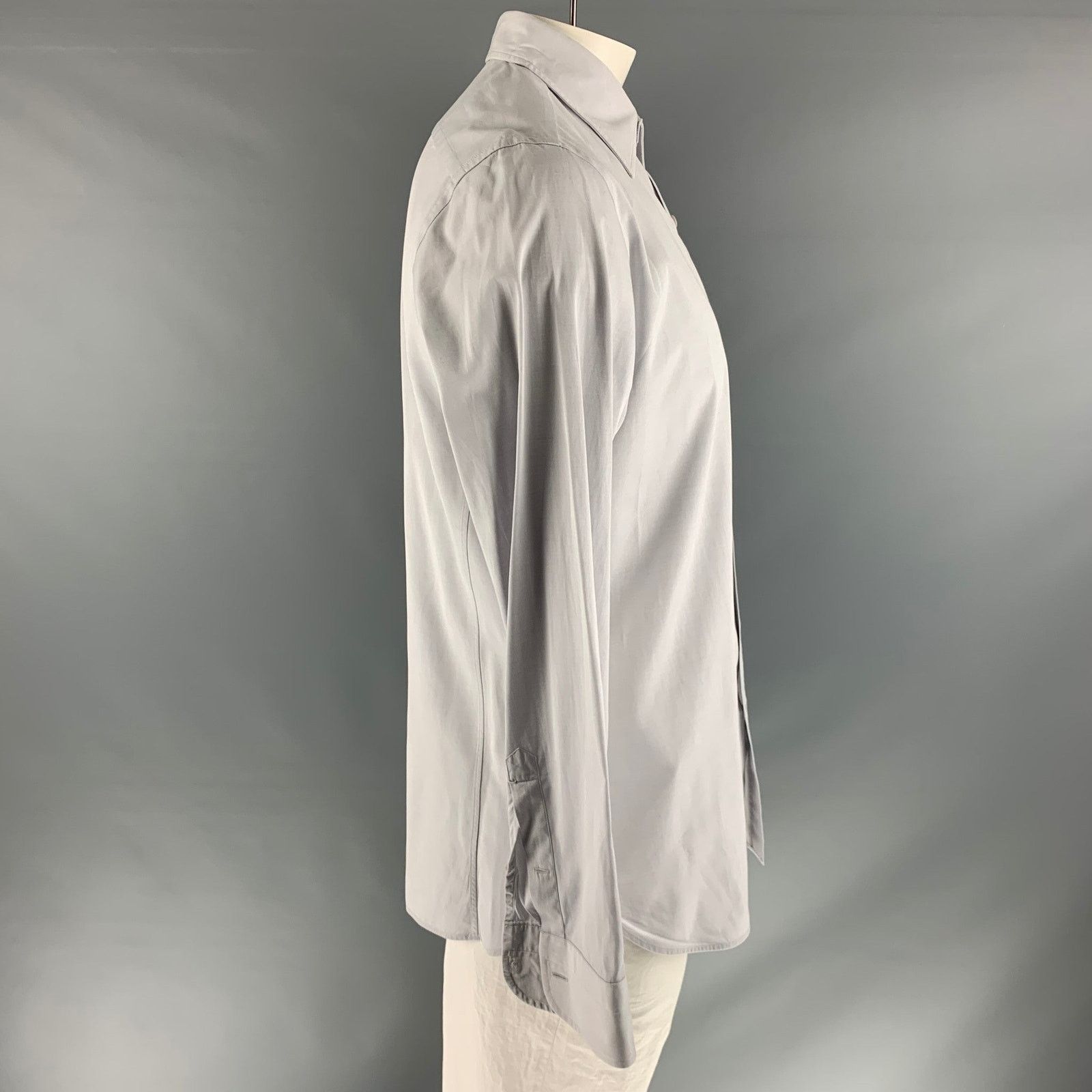 Tom Ford TOM FORD Size XL Grey Cotton Long Sleeve Shirt Size US XL / EU 56 / 4 - 2 Thumbnail