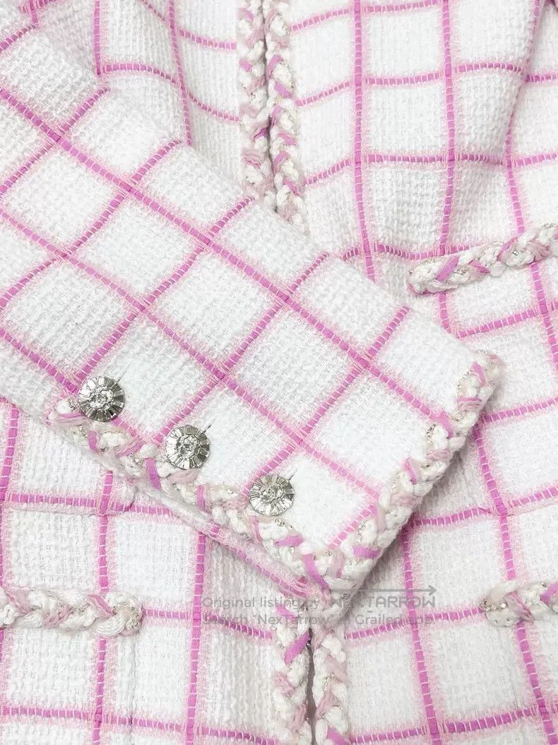 Chanel Chanel Plaid diamond rolled edge four-pocket diamond buckl Size XS / US 0-2 / IT 36-38 - 4 Thumbnail