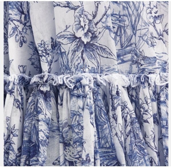 Dior o1w1db10924 Flared Mid-Length Skirt in Blue & White Size 36" / US 14 / IT 50 - 3 Thumbnail