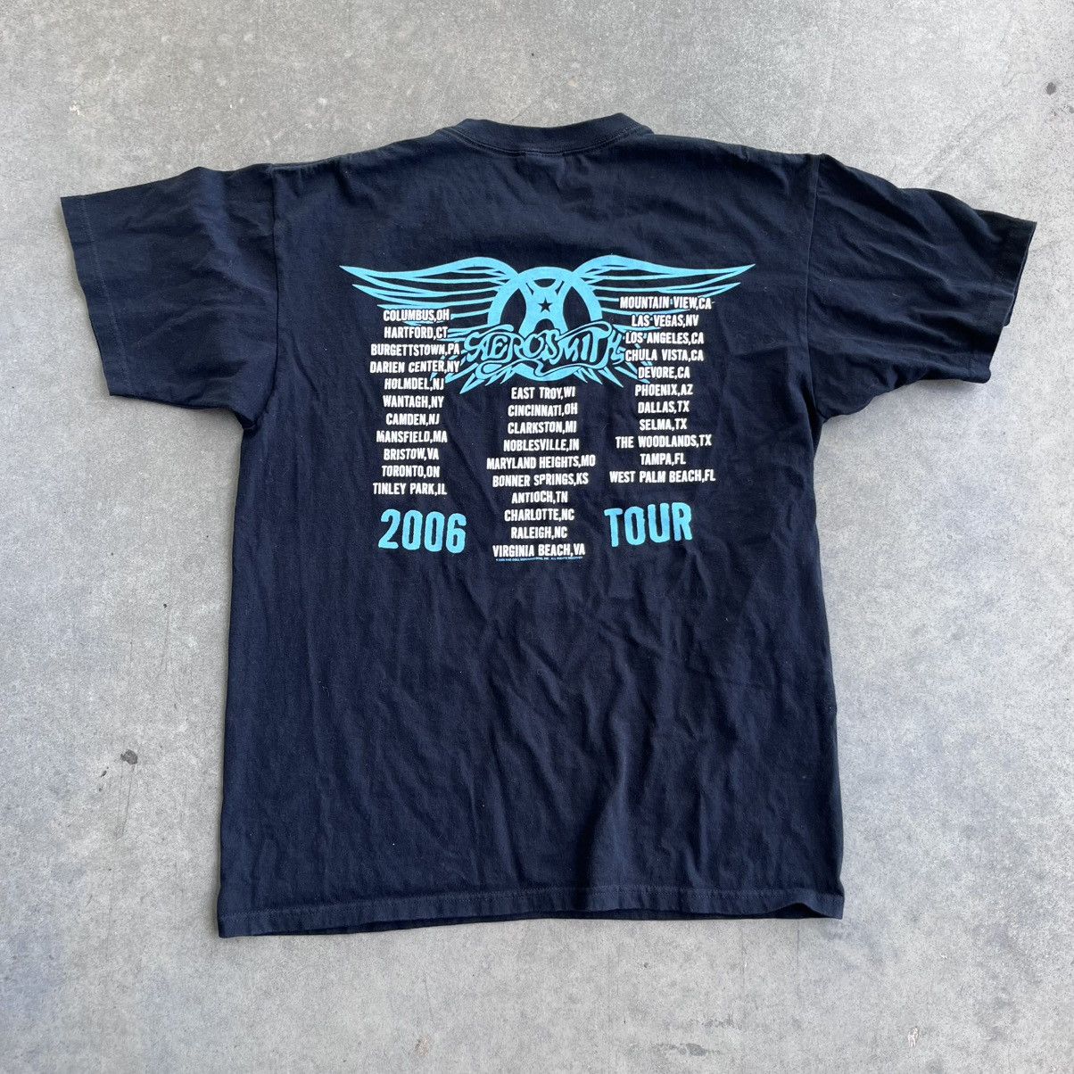 Aerosmith × Band Tees 2006 Aerosmith Black Concert Logo Band Tee Vintage Style L Size US L / EU 52-54 / 3 - 3 Thumbnail