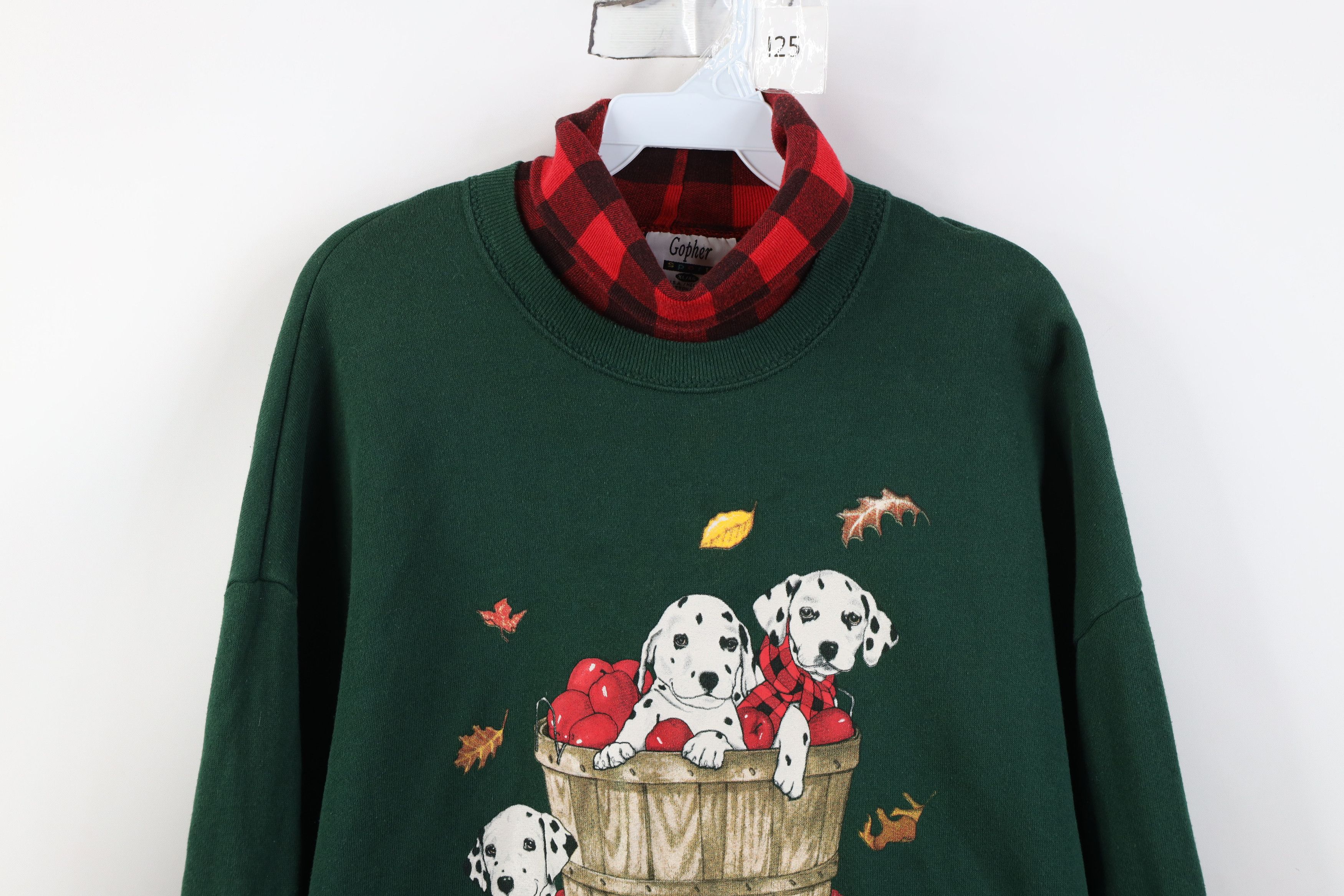 Vintage Vintage 90s Apple Orchard Dalmatian Dog Puppy Sweatshirt Size XL / US 12-14 / IT 48-50 - 2 Thumbnail