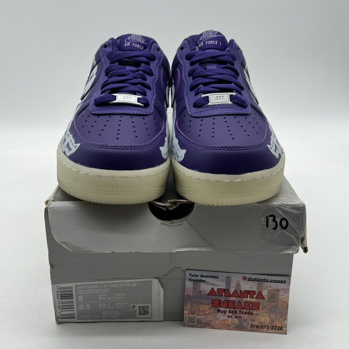 Nike Air Force 1 purple skeleton Size US 8 / EU 41 - 2 Thumbnail