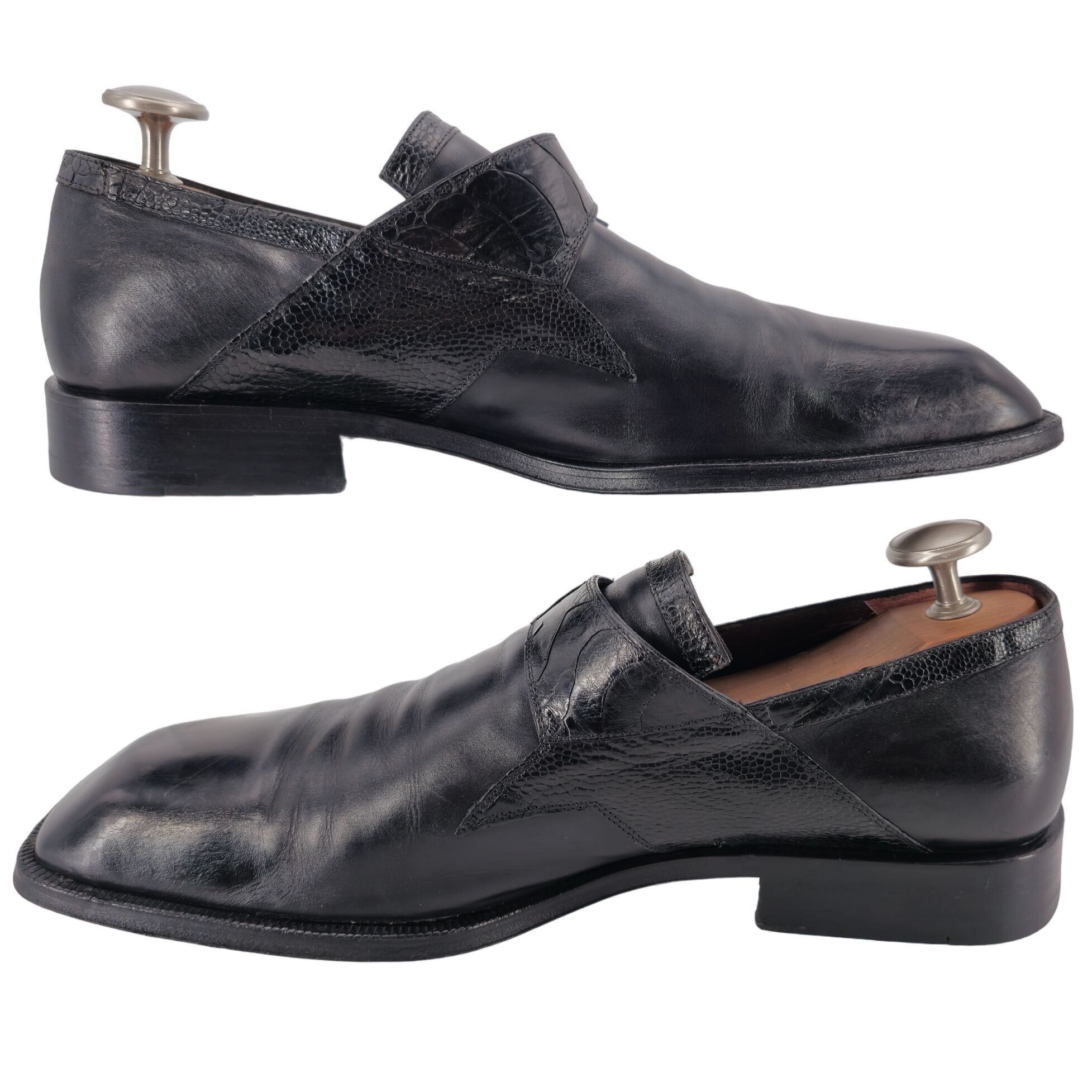 Paciotti Cesare Paciotti Mens 12 Italy Black Leather Alligator Monk Size US 12 / EU 45 - 9 Thumbnail