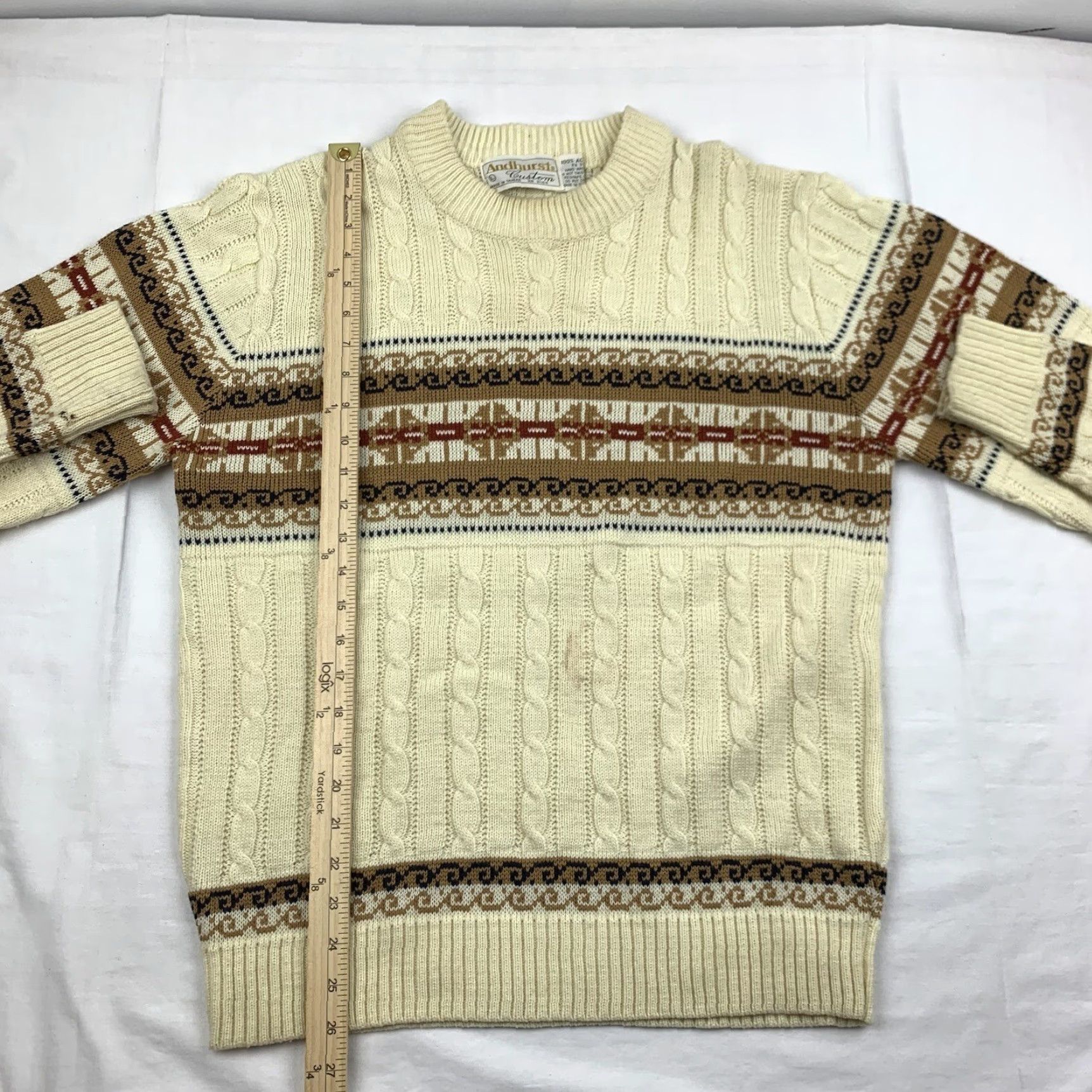 Vintage VINTAGE Andhurst Sweater Men L Ivory Knit Pullover Crewneck 90s USA Classic Size US L / EU 52-54 / 3 - 6 Thumbnail