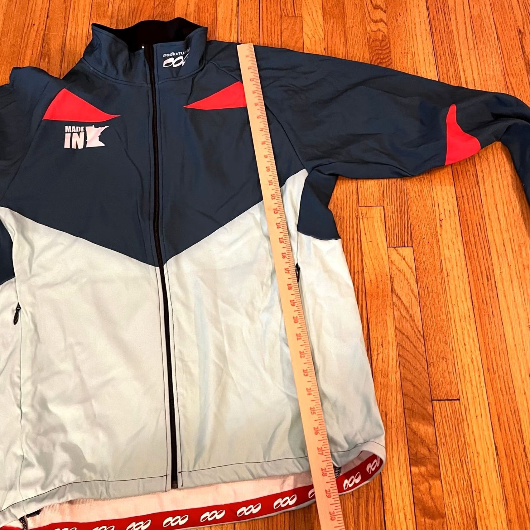 Vintage Podium Wear Jacket Unisex Adults XXL Zip Performance Green Gray Running Coat Track Jacket Regular Polyester Size XXL / US 16-18 / IT 52-54 - 5 Thumbnail