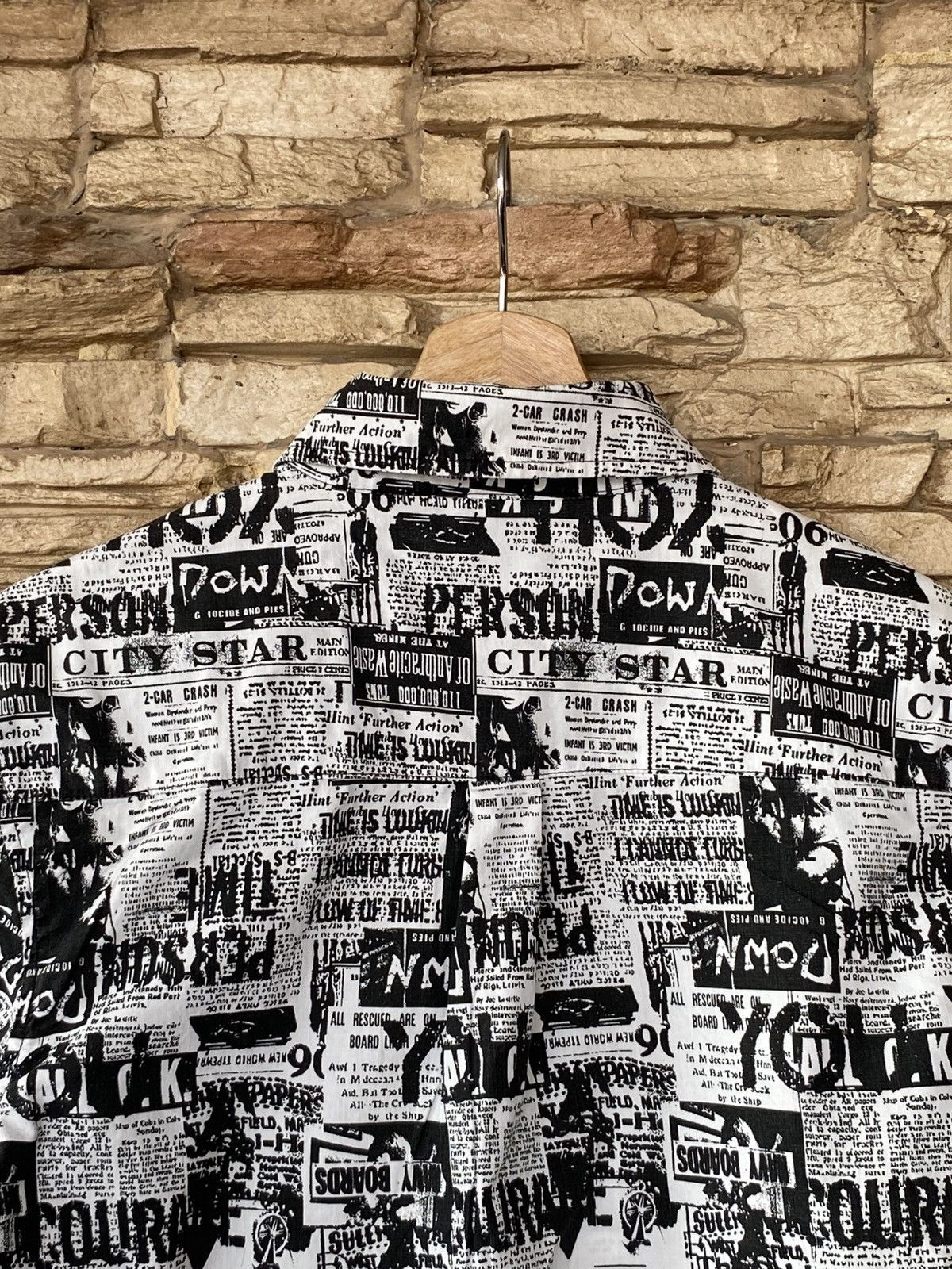 Vintage Vintage Seditionaries Punk Newspaper Sexy Print Button Up Shirt Long Sleeve Size US M / EU 48-50 / 2 - 7 Thumbnail