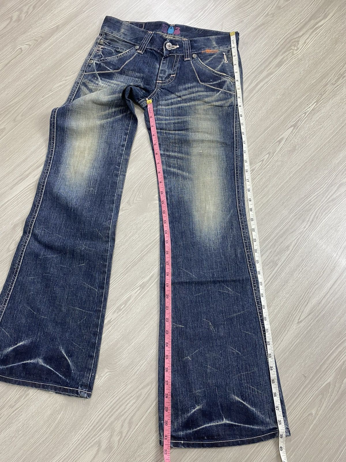 If Six Was Nine Vintage Edwin 503 Whiskered Punk Grunge Lgb Flared Jeans Size US 29 - 23 Thumbnail