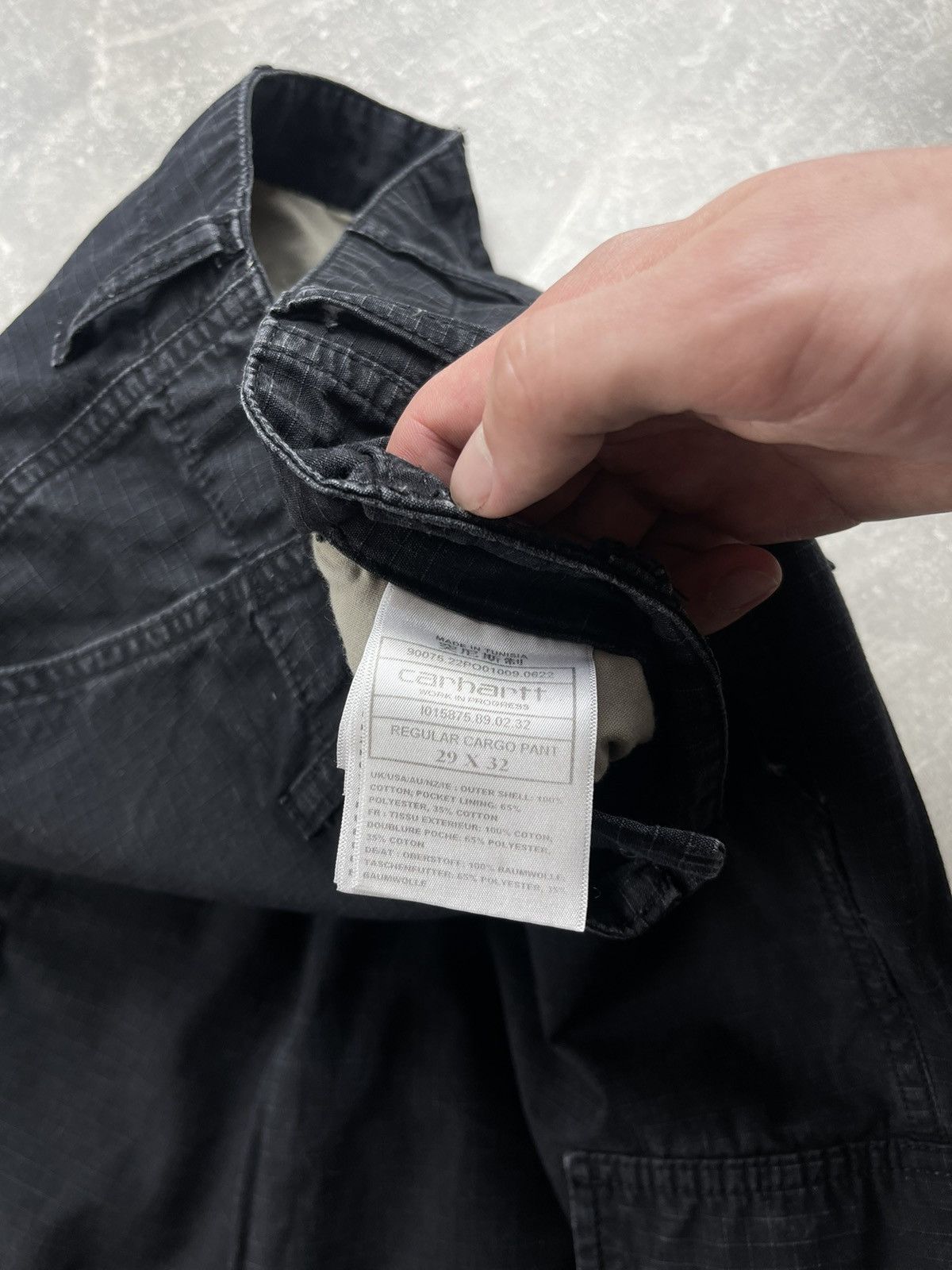 Carhartt Carhartt WIP Cargo Pants Black Ripstop Utility Workwear Size US 29 - 11 Thumbnail