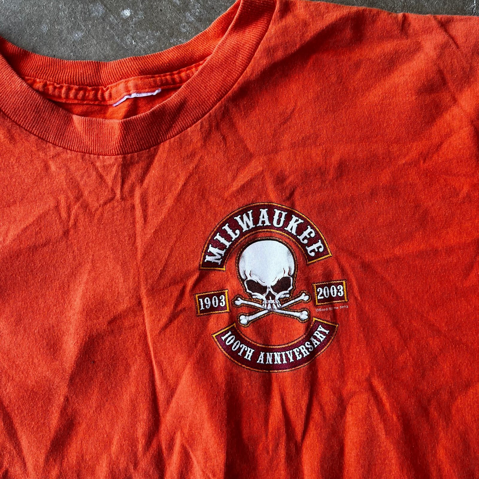 Vintage VINTAGE MILWAUKEE 100TH ANNIVERSARY BIKER SHIRT TEE MENS XL Size US XL / EU 56 / 4 - 5 Thumbnail