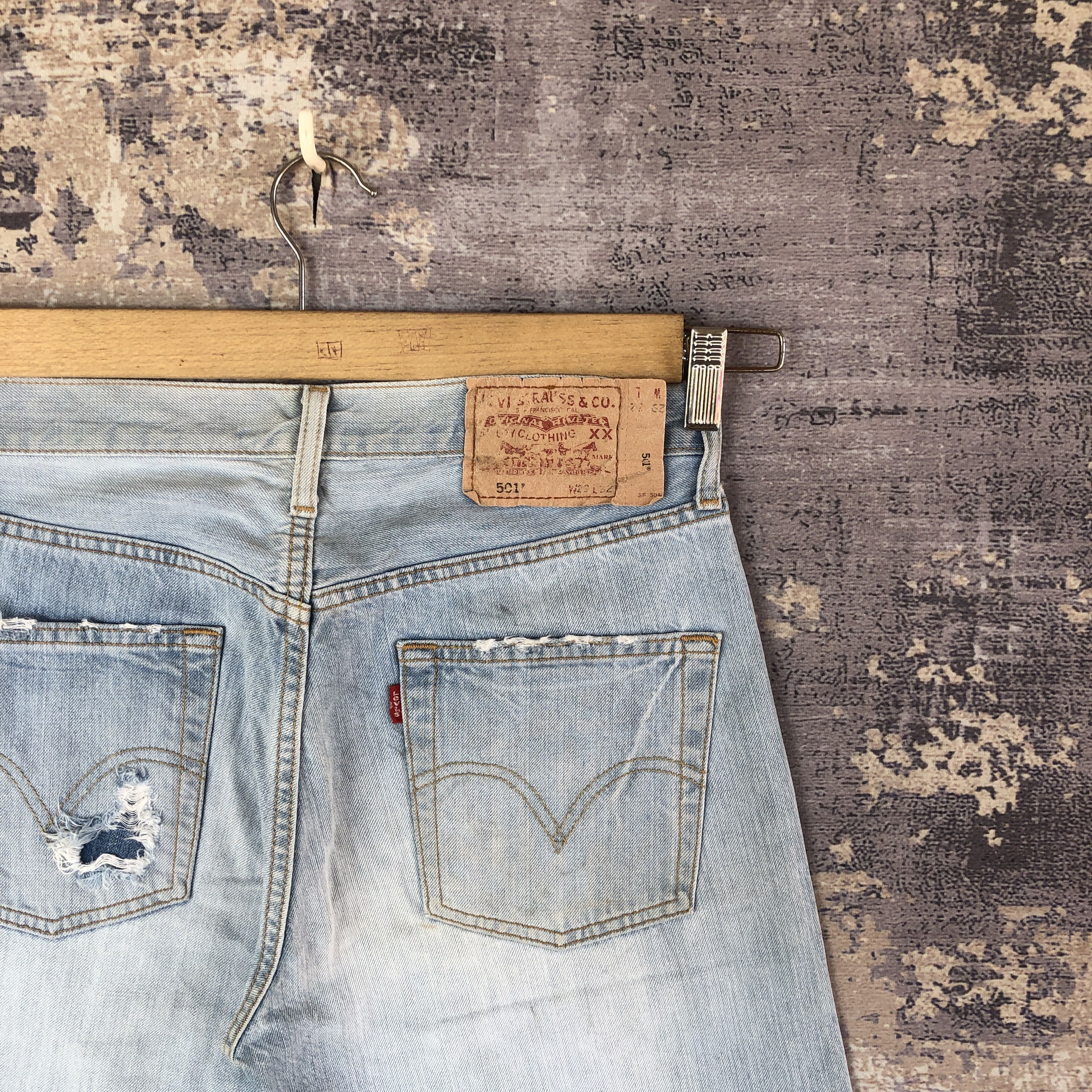 Levi's Vintage 90s Levis 501 Light Wash Distressed Levi's Denim Size US 28 / EU 44 - 5 Thumbnail