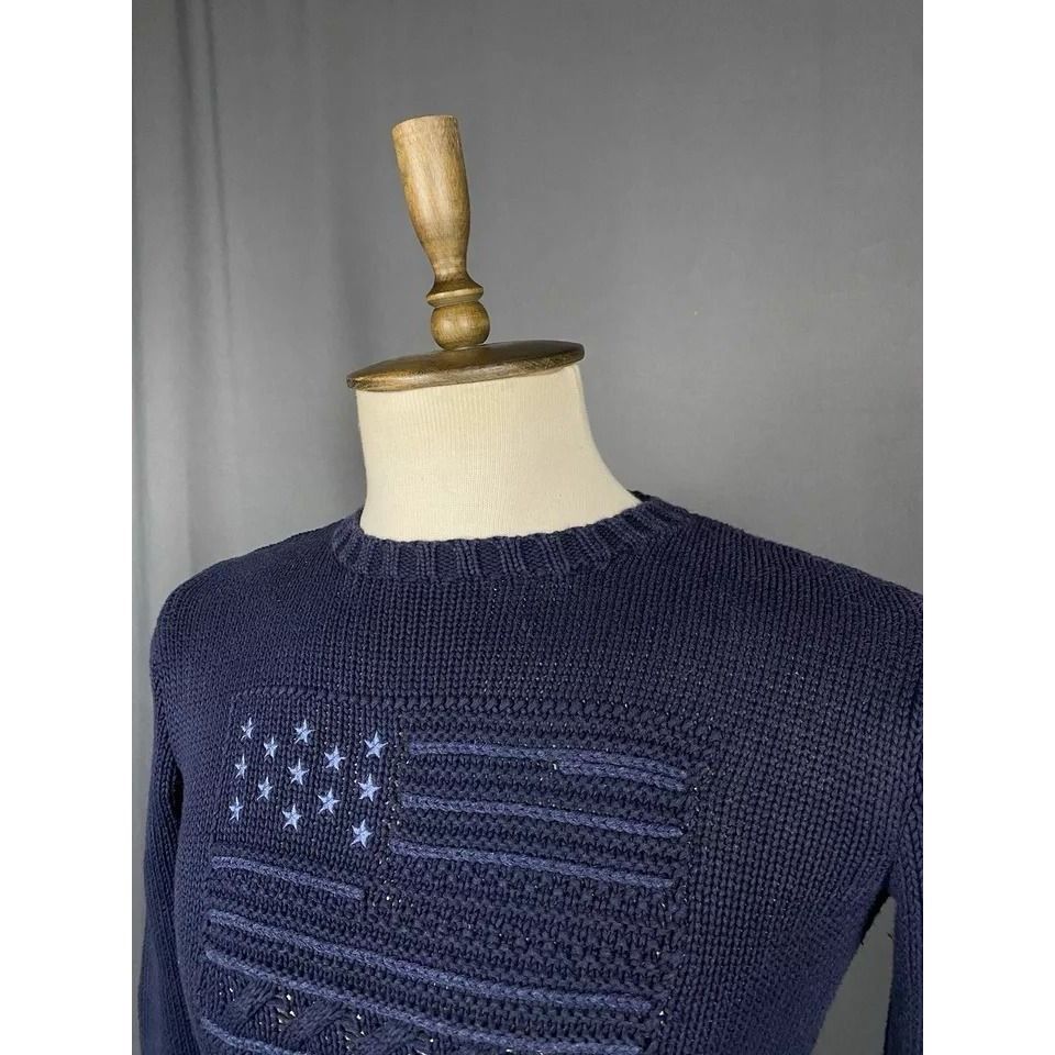 Polo Ralph Lauren Polo Ralph Lauren US Flag Heavy Knitted Men's Blue Crewneck Size US XS / EU 42 / 0 - 4 Thumbnail