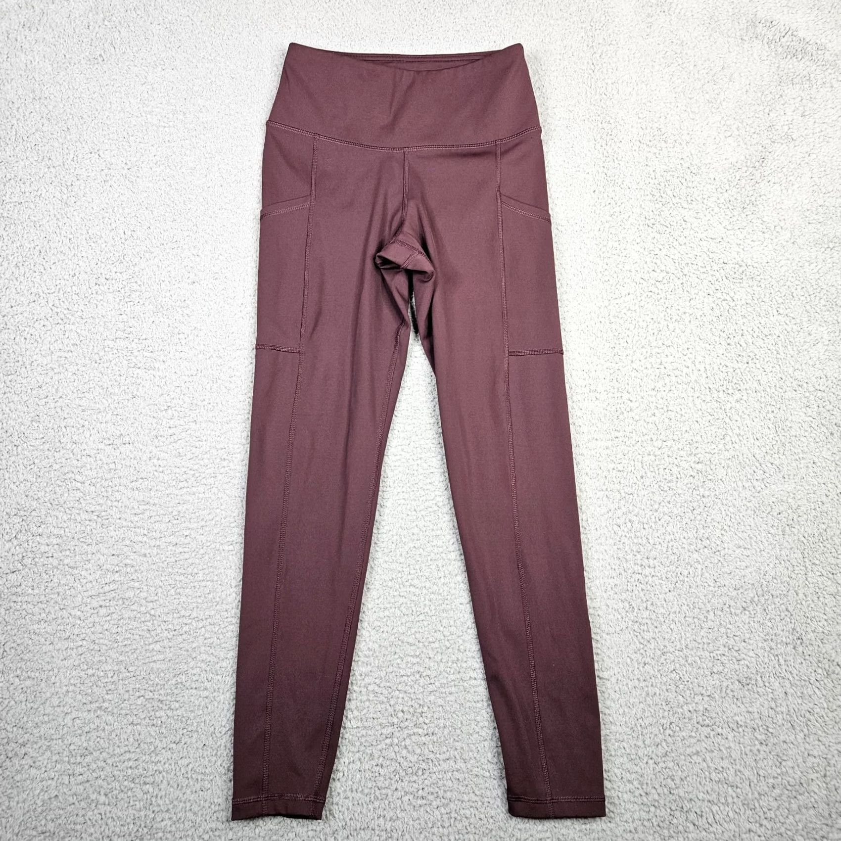 Vintage BR STANDARD Women’s Side Pockets Legging XS Activewear Pants Yoga Leggings XS Red casual fitness Women Mens Girls Size 26" / US 2 / IT 38 - 2 Thumbnail