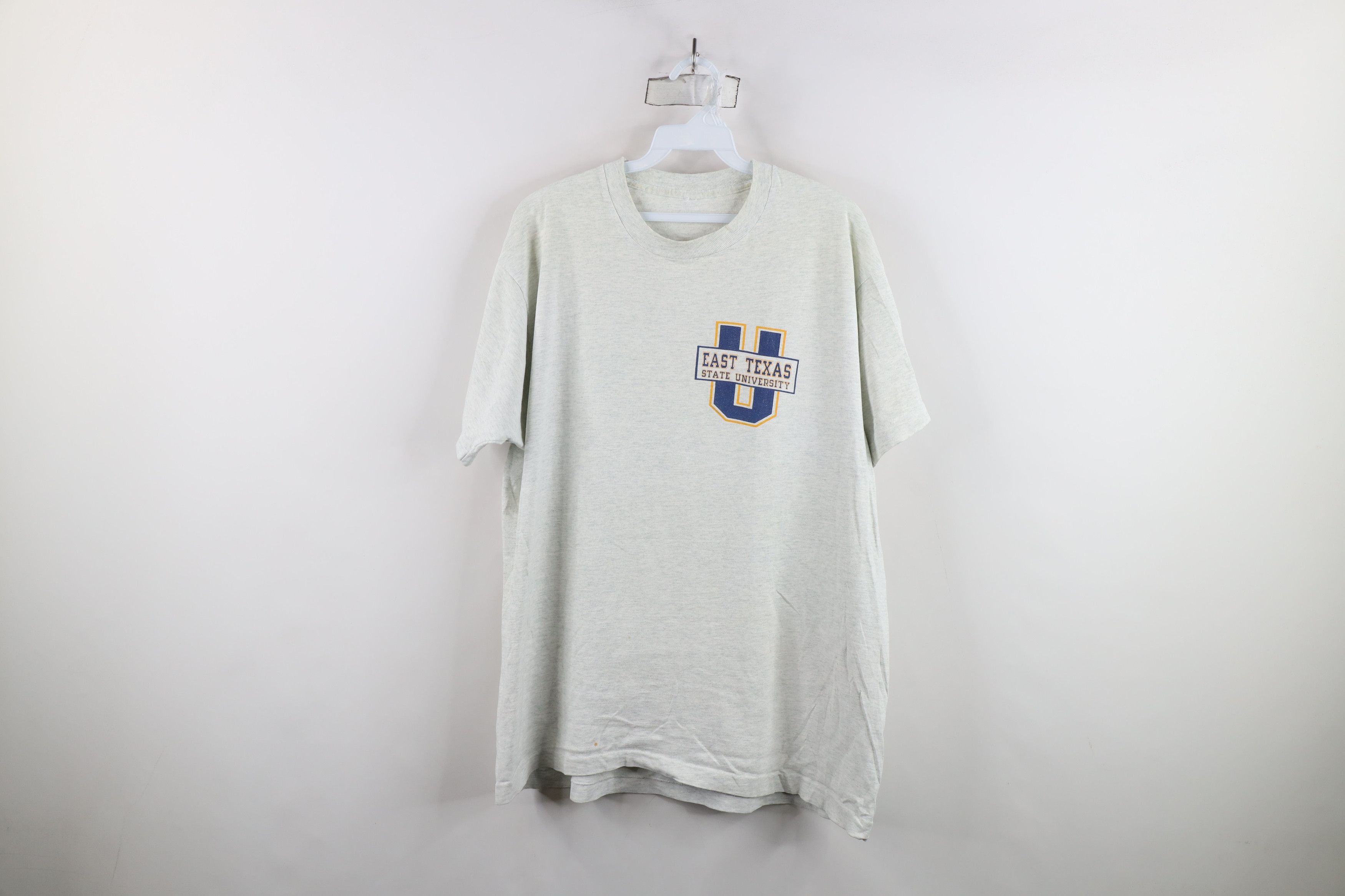 Vintage Vintage 90s East Texas State University T-Shirt Heather Gray Size US XL / EU 56 / 4 - 1 Thumbnail