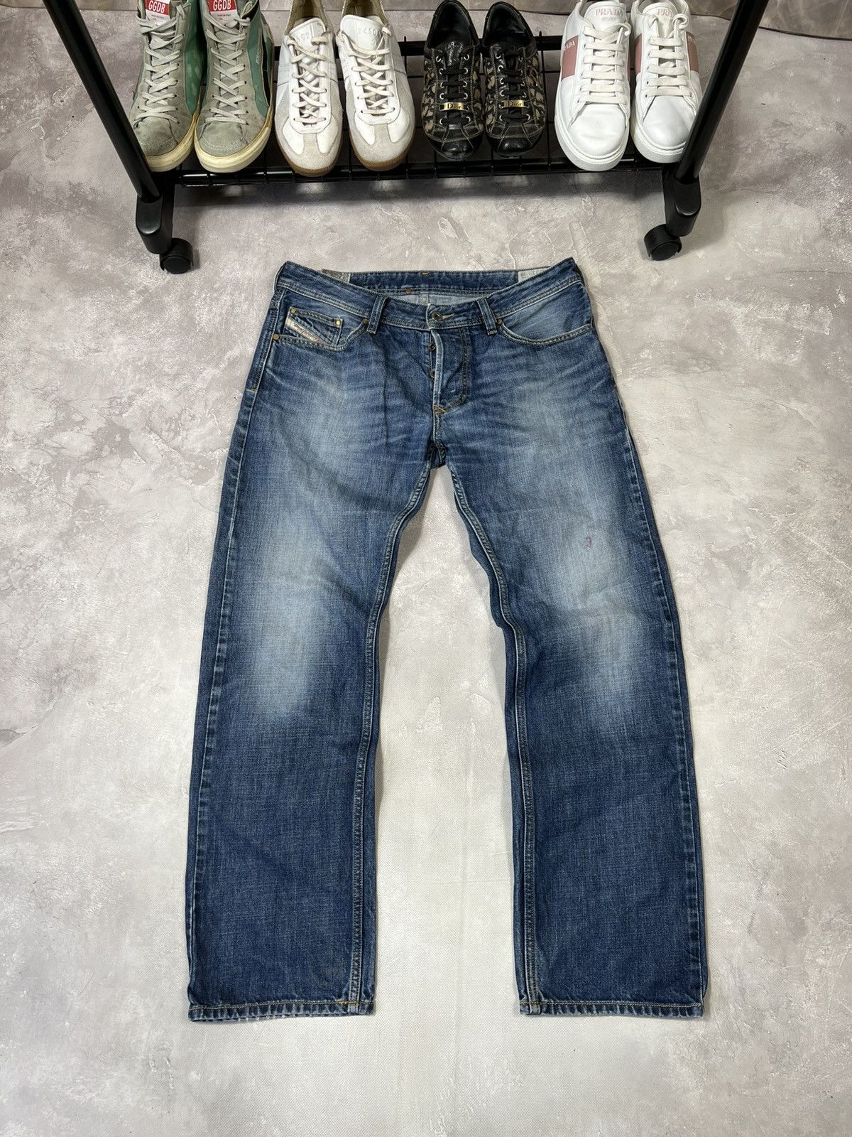 Diesel Vintage Diesel Baggy Y2k Distressed Fade Pants Size US 33 - 4 Thumbnail