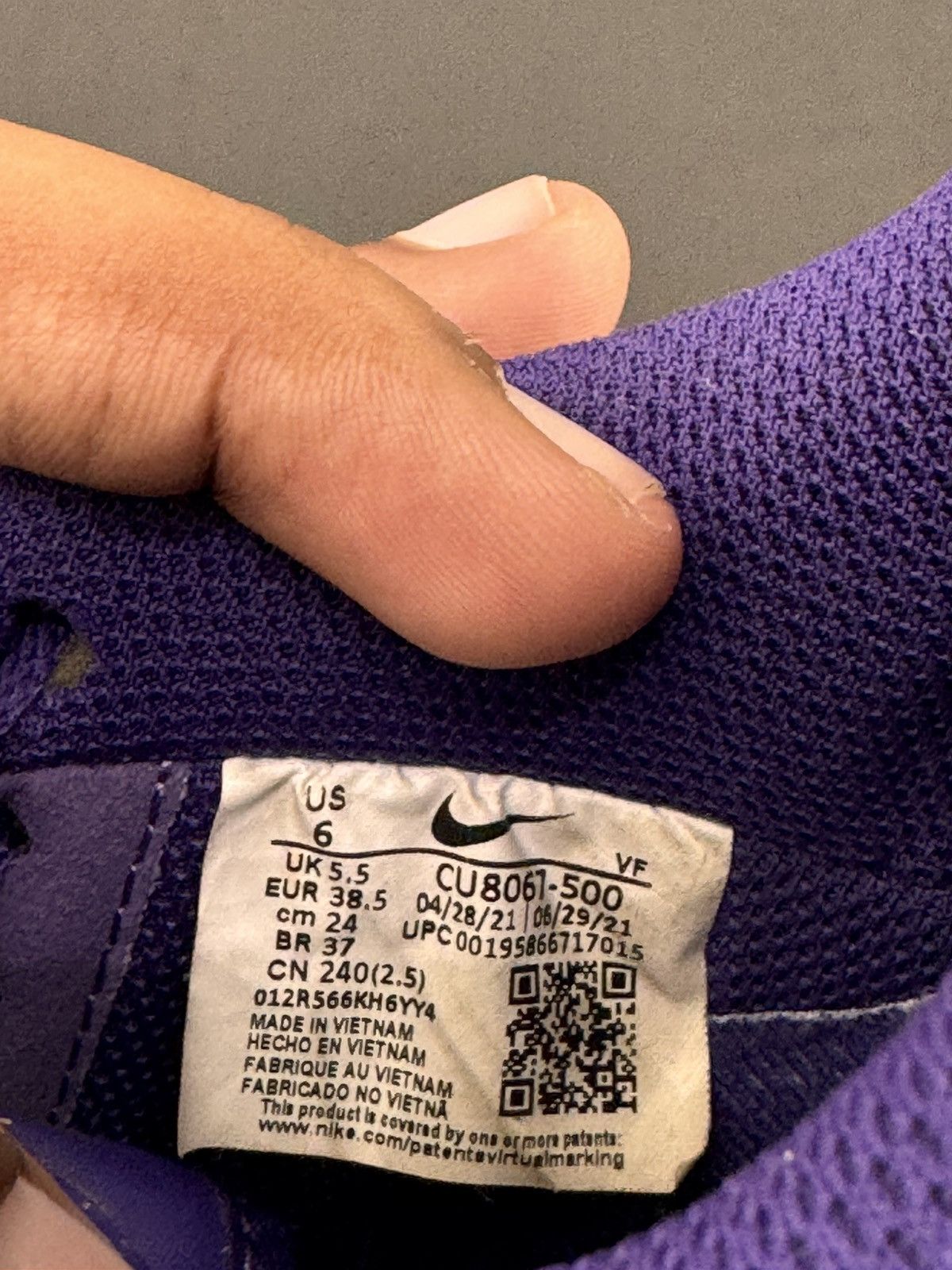 Nike Nike Air Force 1 Low ‘07 Purple Skeleton Size 6 (2021) Size US 6 / EU 39 - 9 Thumbnail