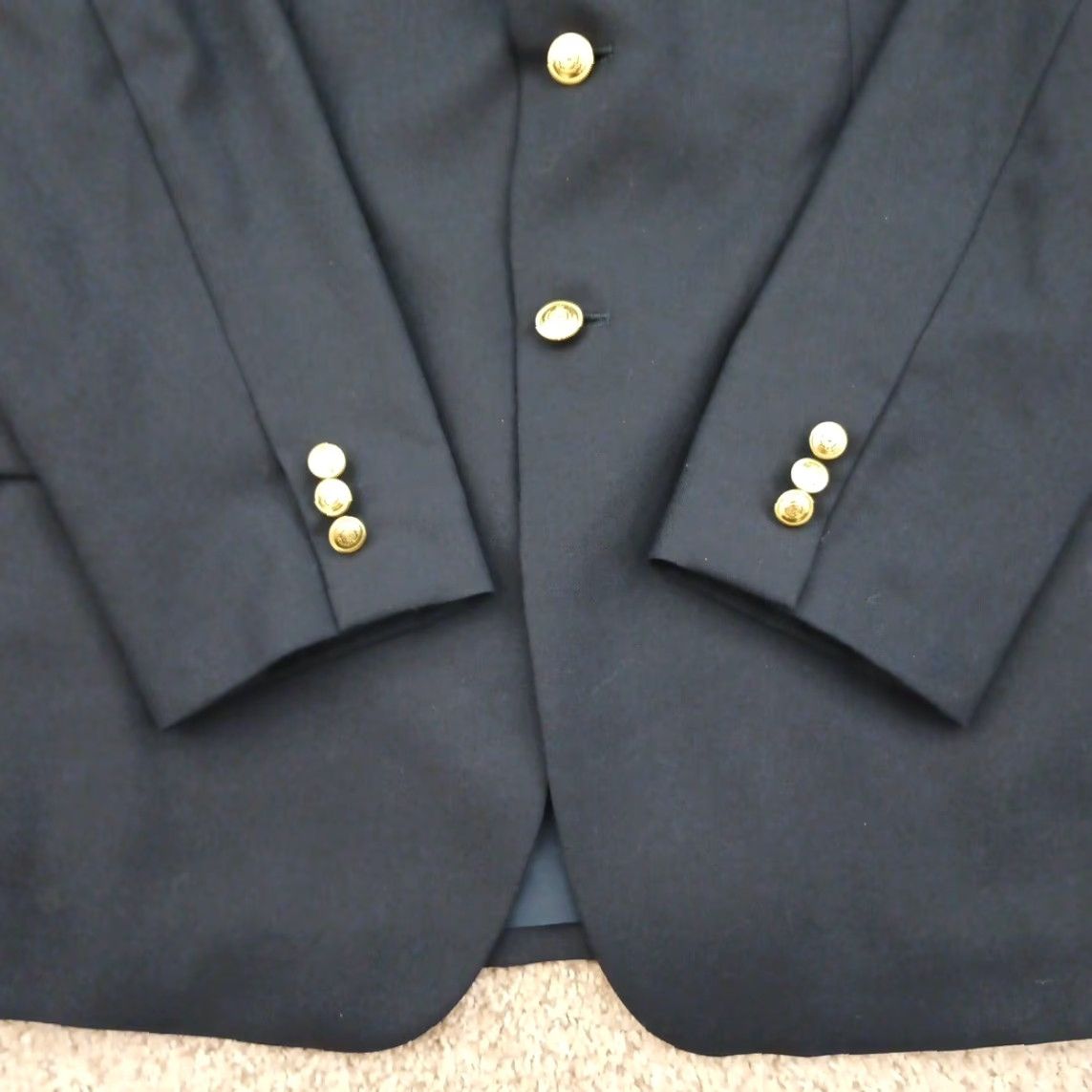 Stafford Stafford Blazer Mens 40 Solid Blue Wool Blend Two-Button Single Vent Jacket Coat Notch Lapel 2 Piece Regular Mens Size 40R - 4 Thumbnail