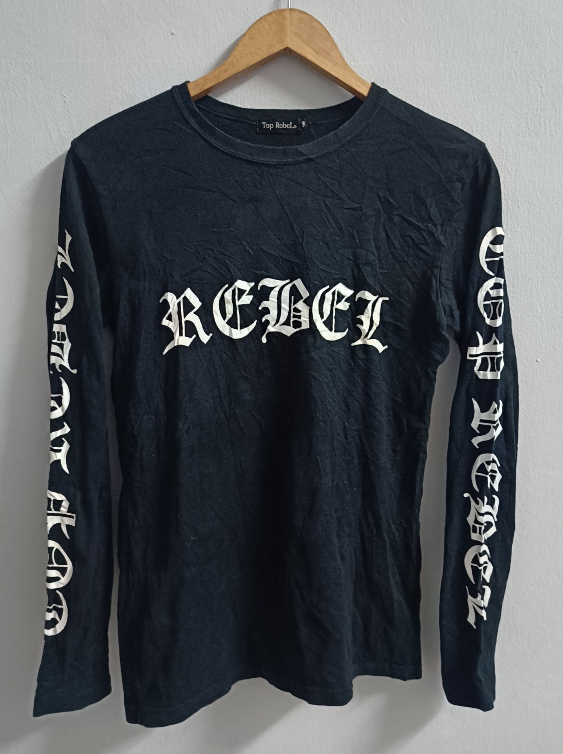 Japanese Brand 🔥🔥Rare Top Rebel Punk Gothic Long Sleeve Tee Size M / US 6-8 / IT 42-44 - 1 Thumbnail