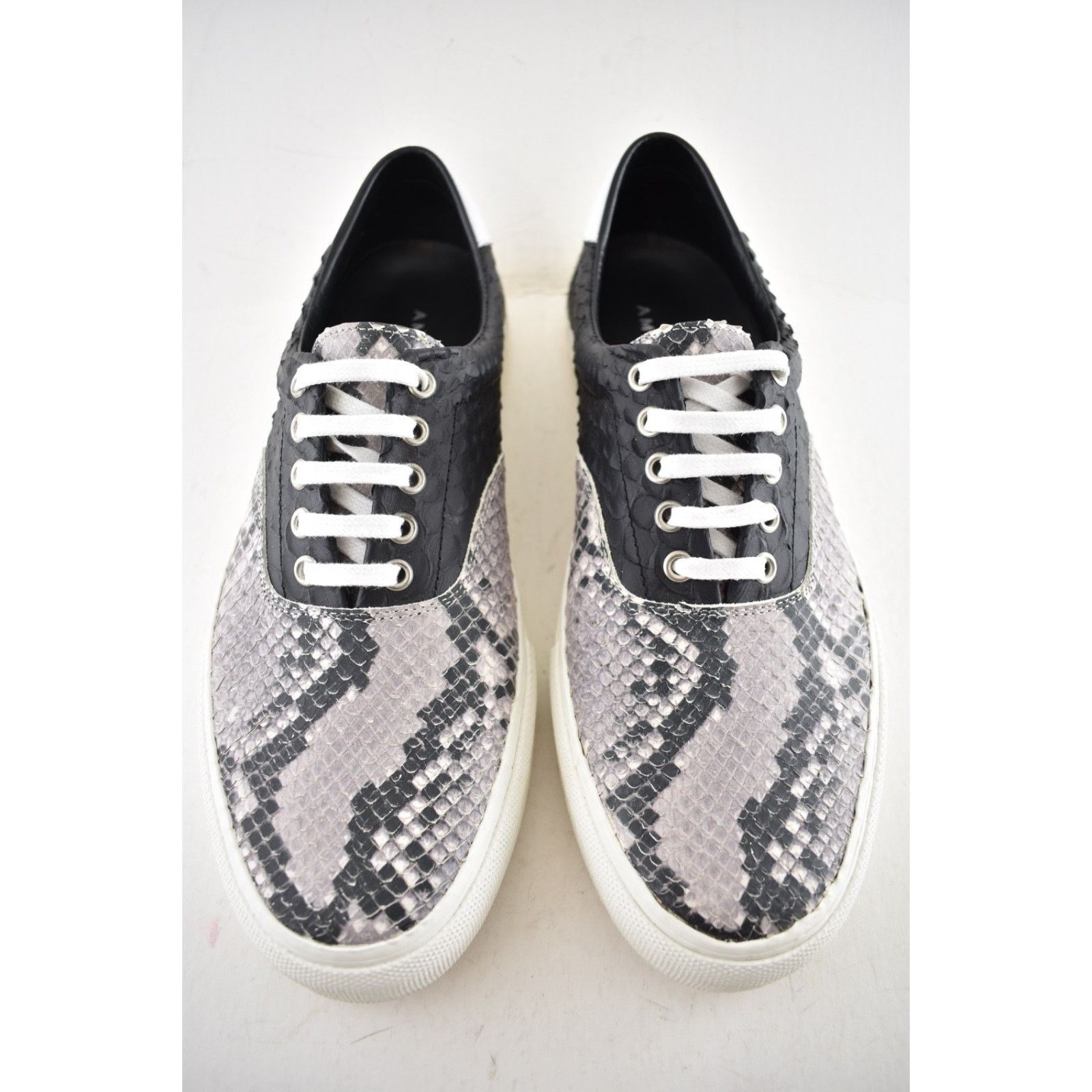 Amiri Amiri Mens Black Grey Python Snakeskin Lace Up Low Top 44 11 Size US 11 / EU 44 - 7 Thumbnail