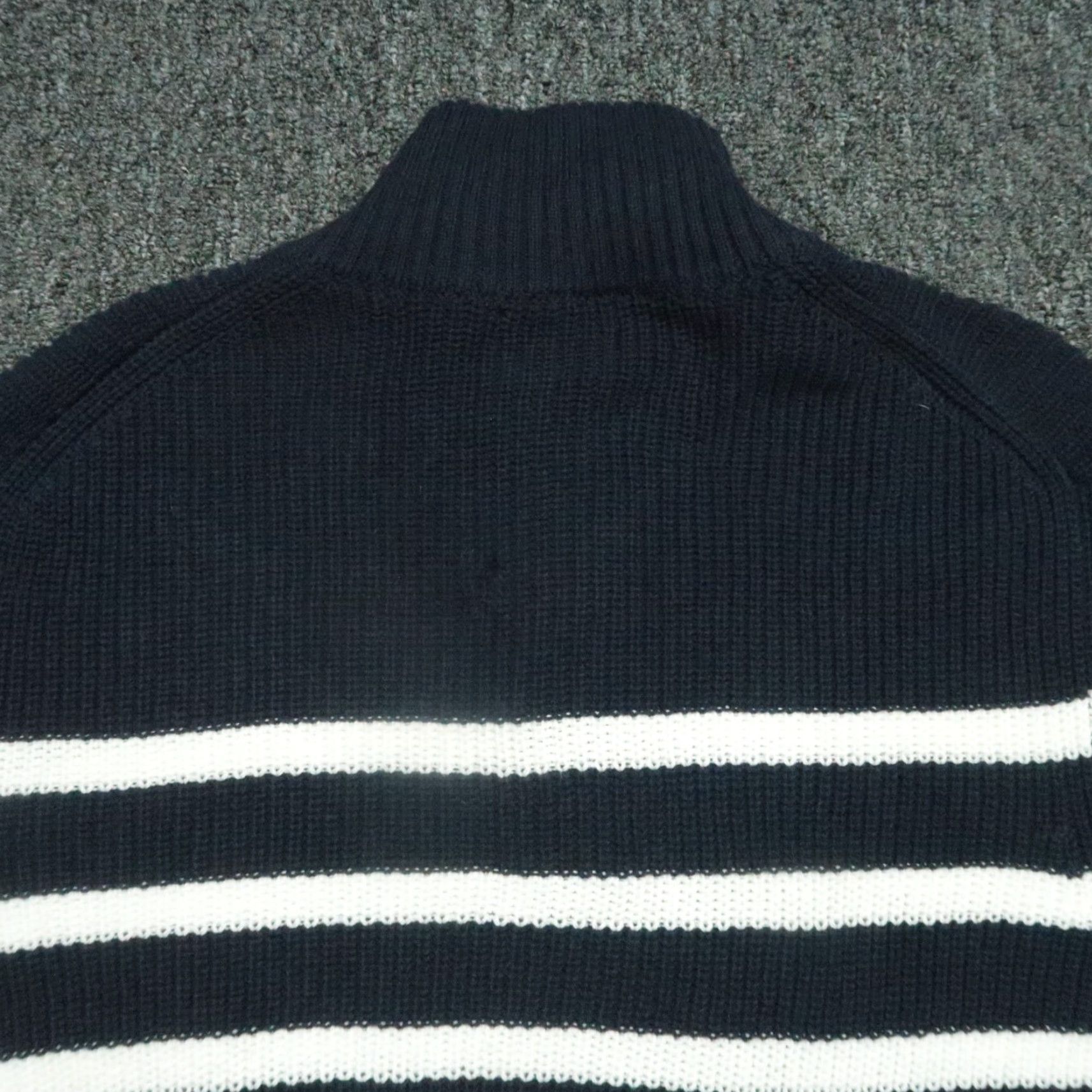 CO VINTAGE Collars & Co Sweater Mens M Blue White Striped Mockneck Pullover Old Money Size US M / EU 48-50 / 2 - 5 Thumbnail