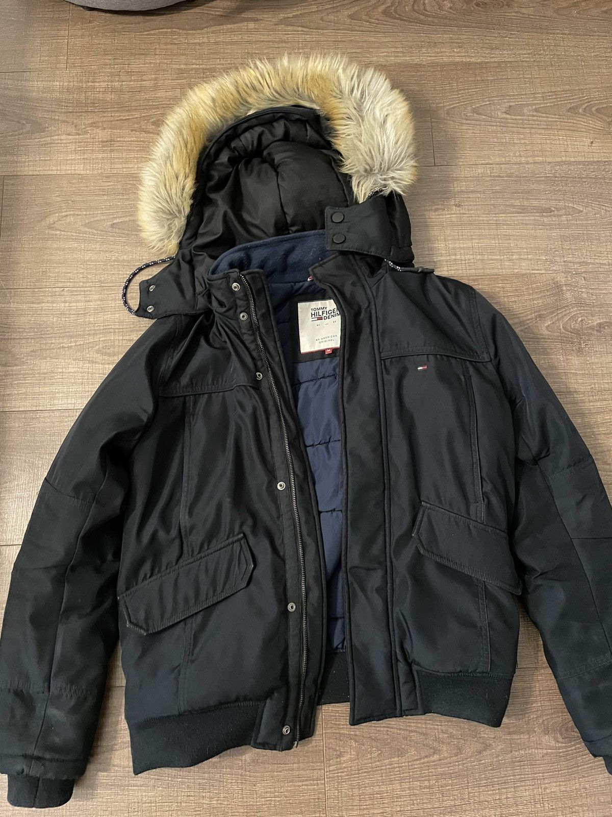 image of Tommy Hilfiger Denim Winter Jacket Black, Men's (Size Medium)