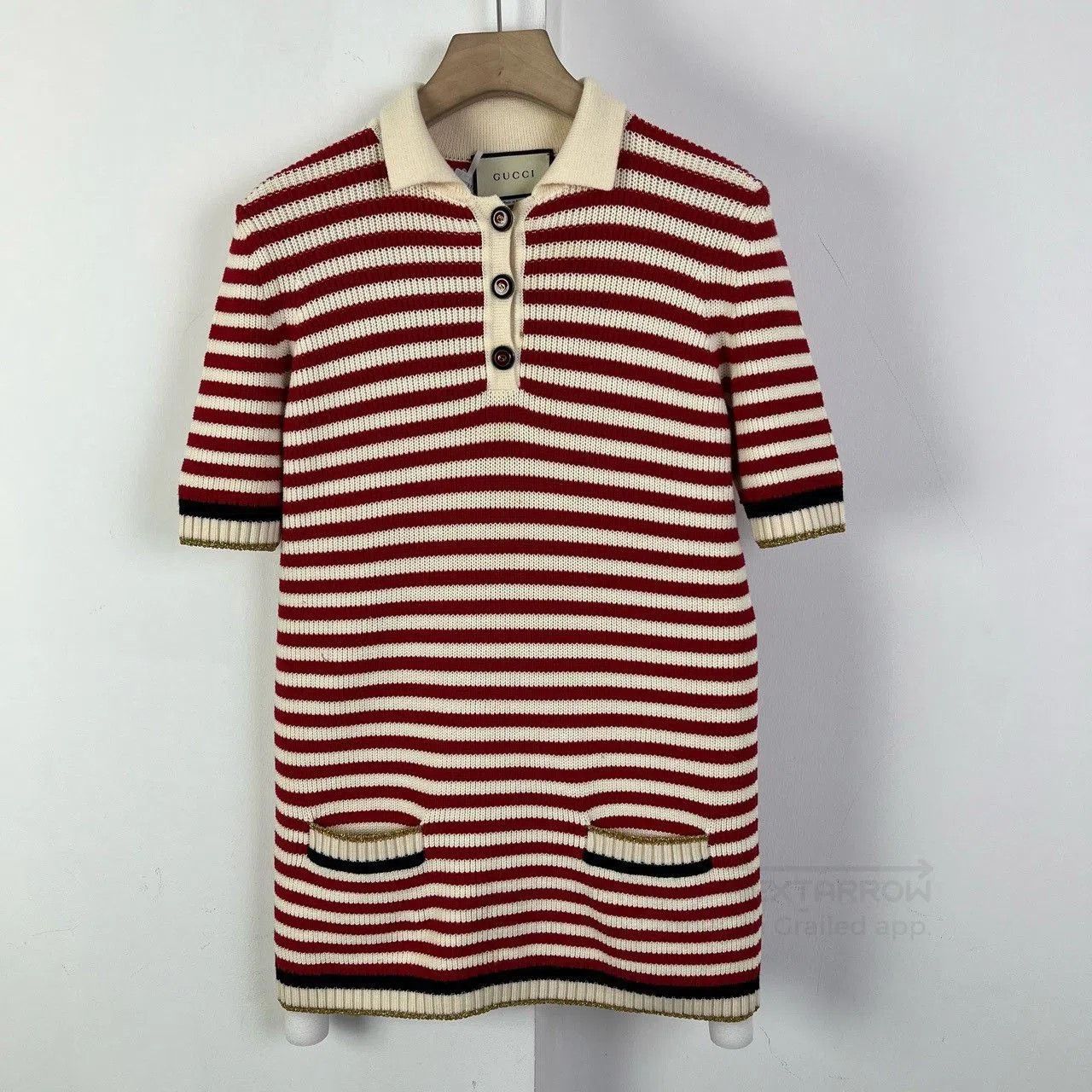 Gucci Gucci Striped Short Sleeve Knit Dress M. Size M / US 6-8 / IT 42-44 - 1 Thumbnail
