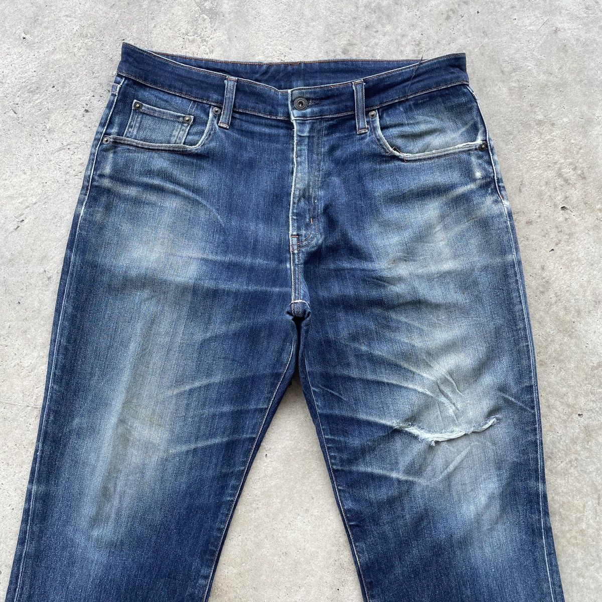 Japanese Brand W34💥 Vintage Japanese Distressed Faded Jeans Denim Pants Size US 34 / EU 50 - 3 Thumbnail