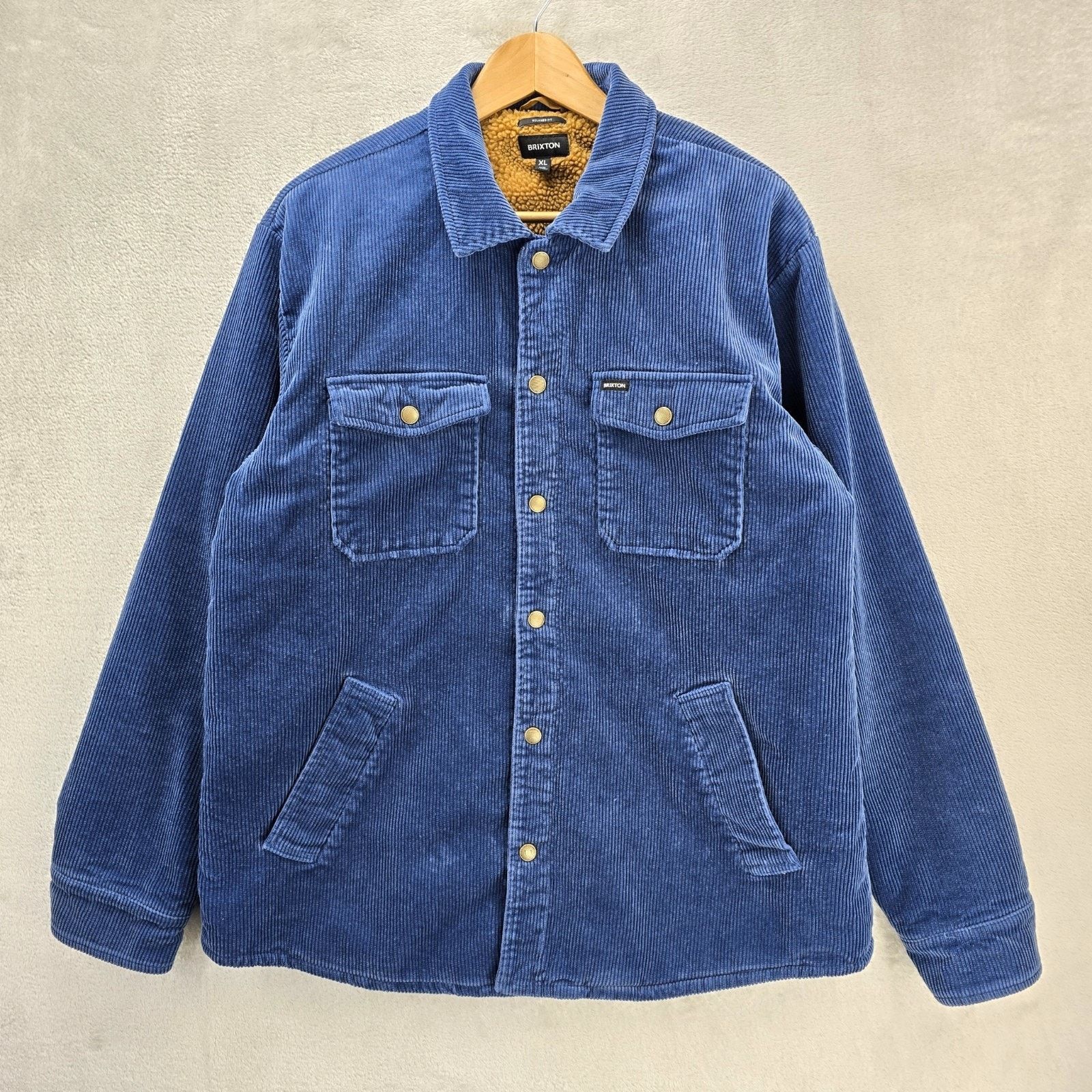 Brixton Brixton Durham Sherpa Lined Jacket Mens Joe Blue Corduroy Size US XL / EU 56 / 4 - 1 Thumbnail