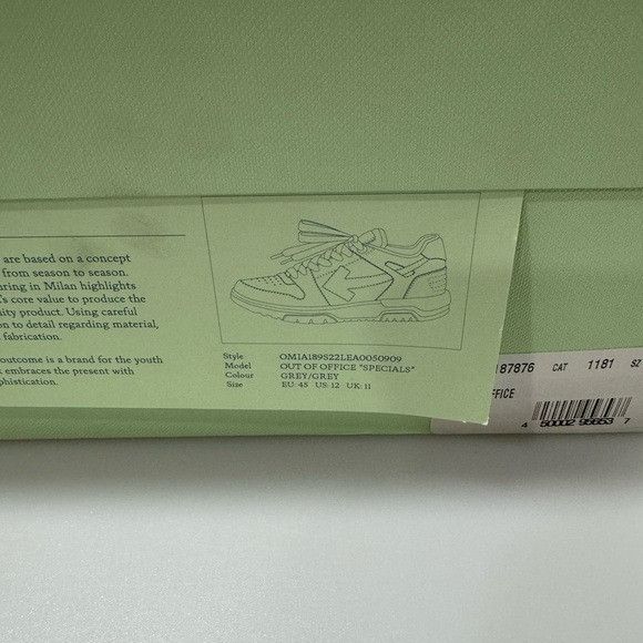 Off-White Off-White Out of Office Specials Sneakers Grey Croc Men’s Si Size US 12 / EU 45 - 9 Thumbnail