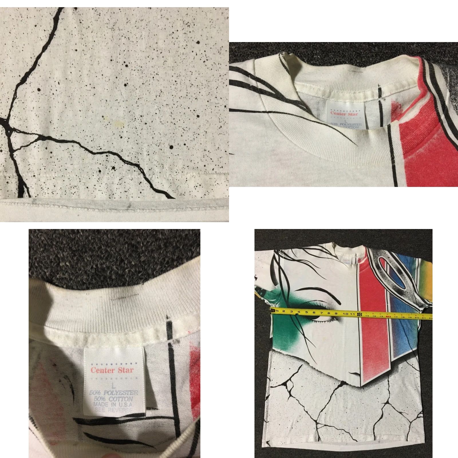 Vintage Vtg 90s Space Girl Abstract Art AOP Shirt M Single Stitch Vaporwave Grunge 80s Size US M / EU 48-50 / 2 - 8 Thumbnail