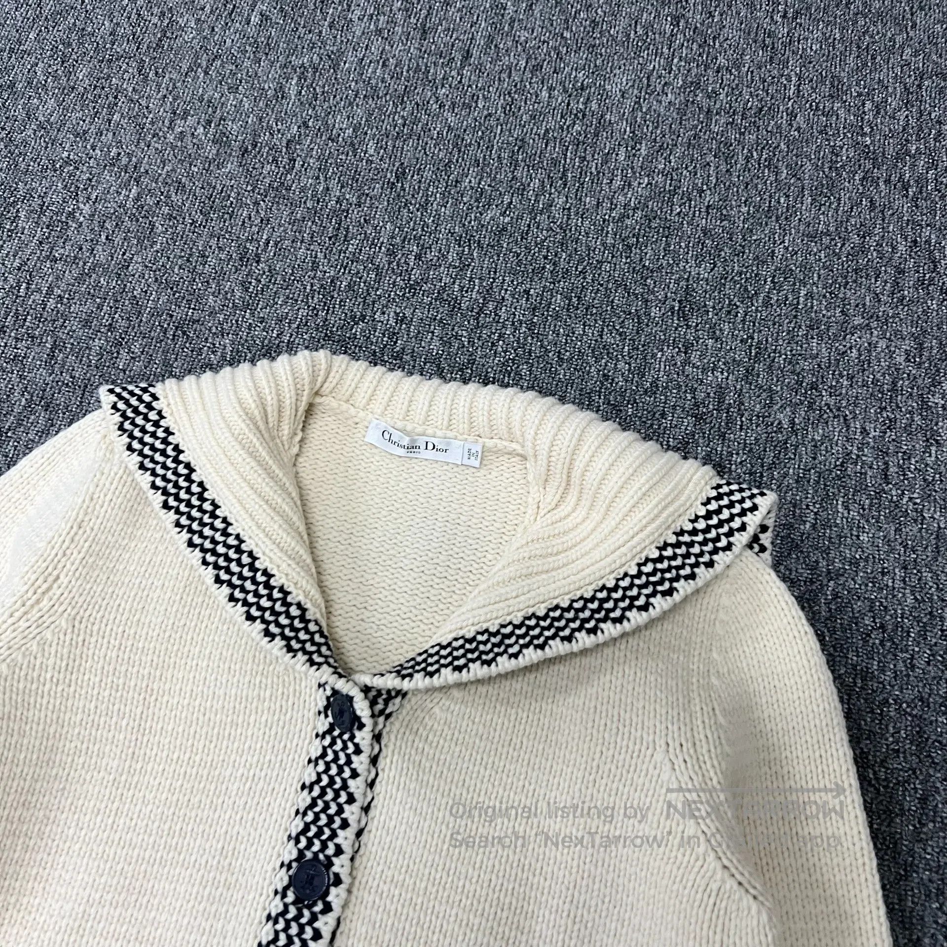 Dior Dior Letter slogan: Cashmere blended knit cardigan jacket| Size L / US 10 / IT 46 - 4 Thumbnail