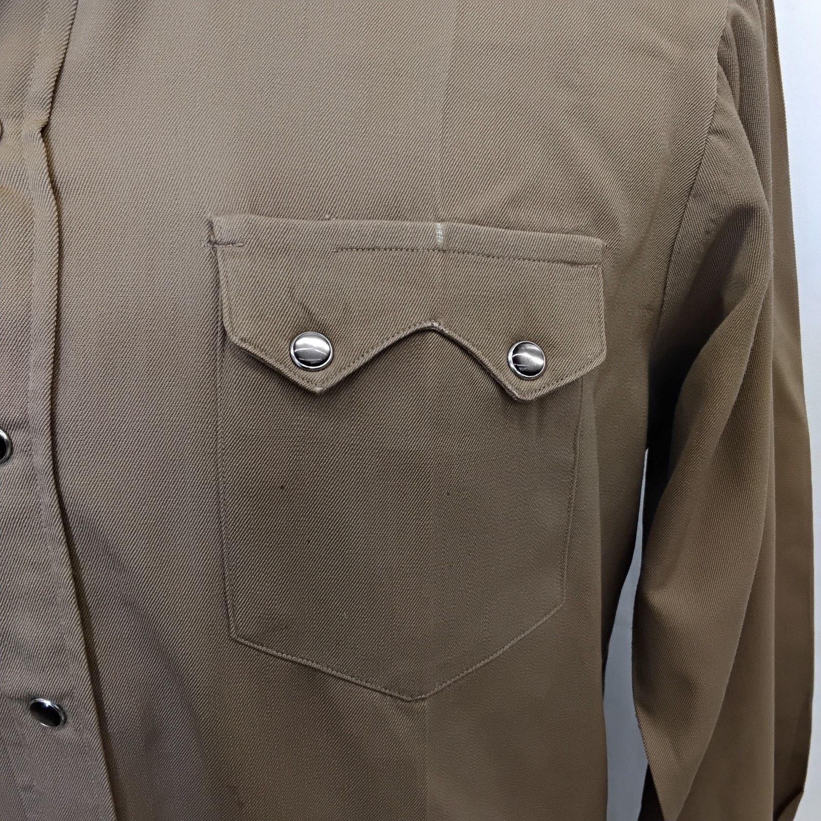 Levi's Levi's Gabardine Big E Pearl Snap Shirt Men M Brown VTG '50s Size US M / EU 48-50 / 2 - 6 Thumbnail