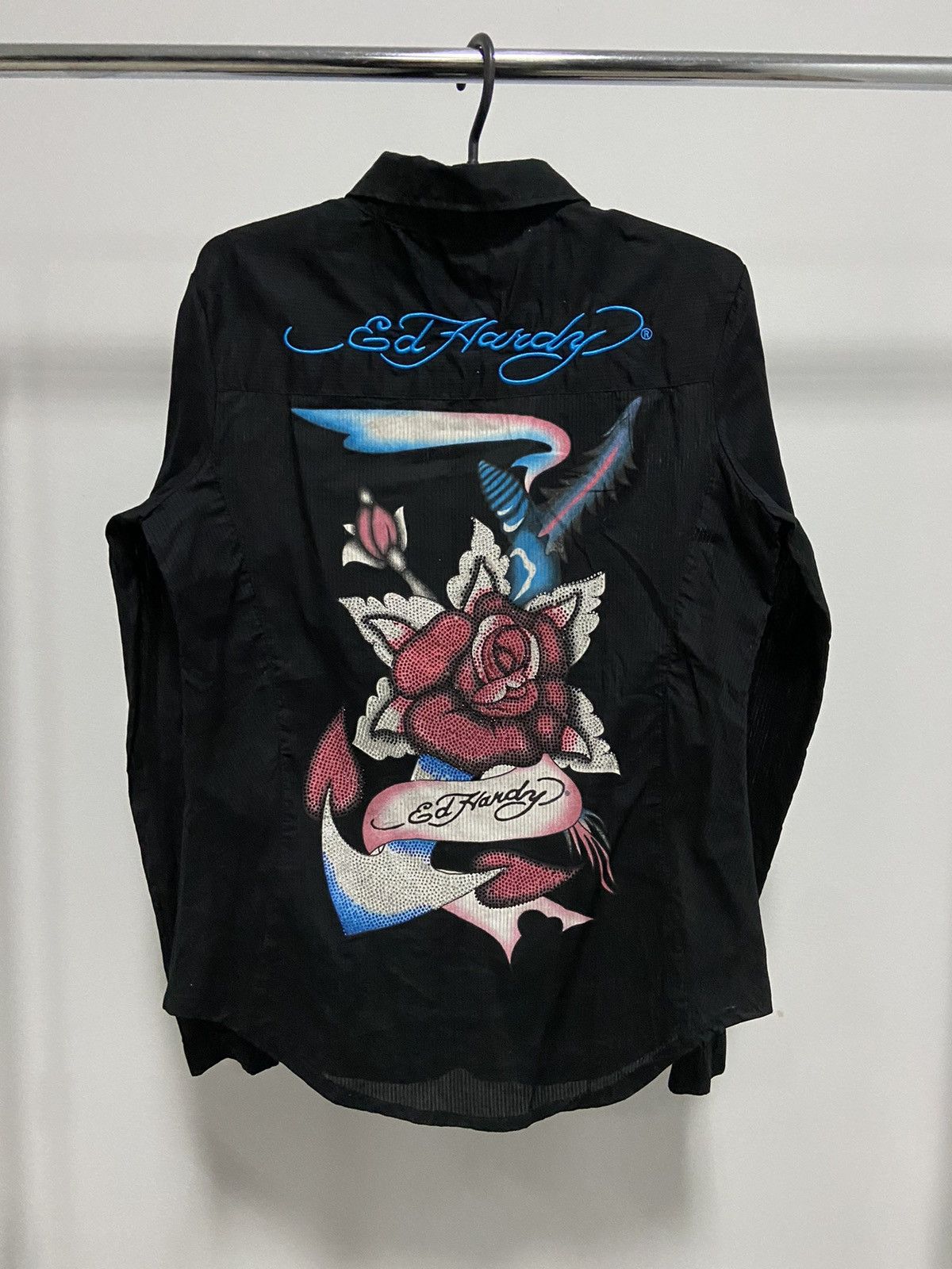 Christian Audigier × Ed Hardy × Vintage Ed hardy buttons vintage shirts heart big logo rhinestones Size XL / US 12-14 / IT 48-50 - 1 Thumbnail