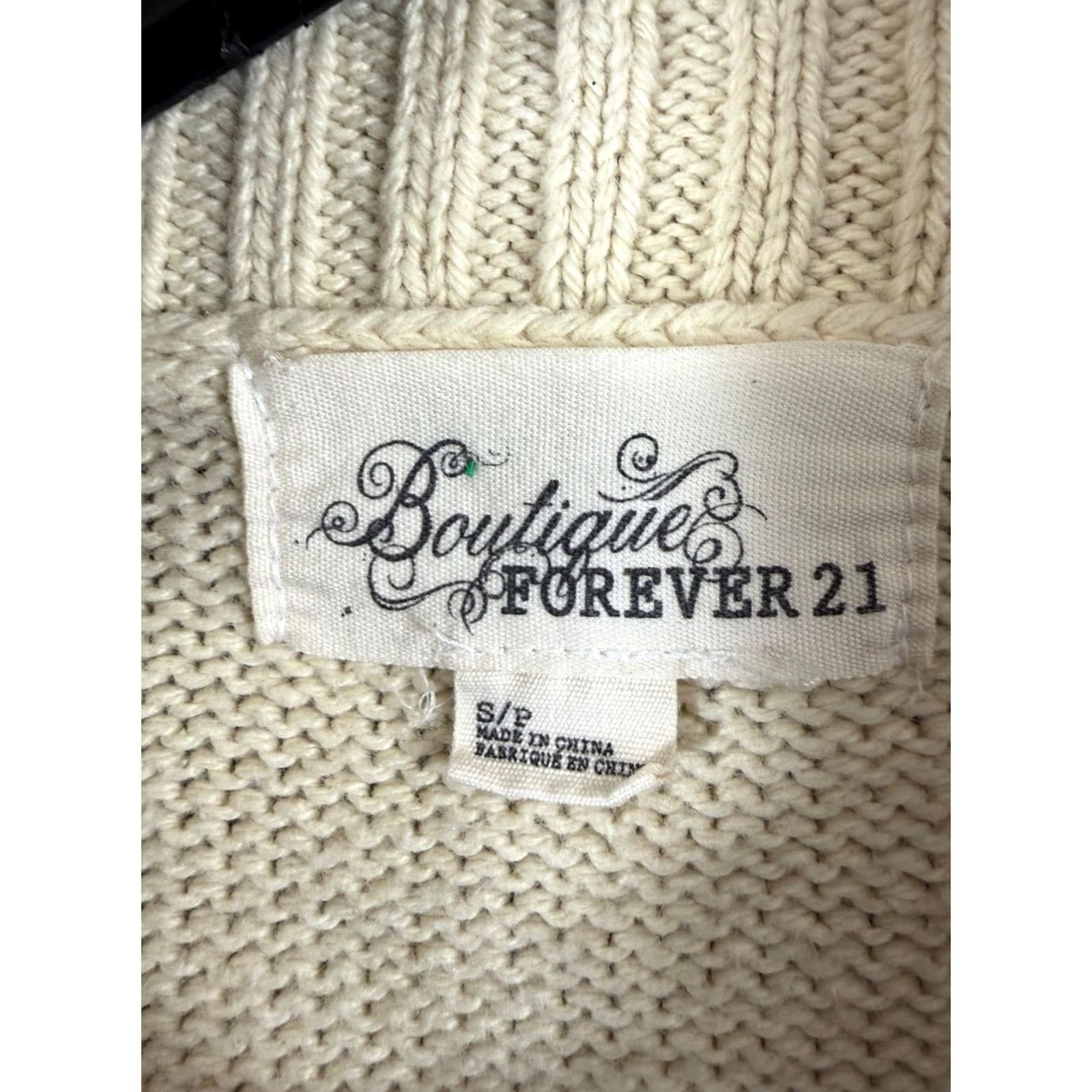 Forever 21 FOREVER 21 Cardigan Sweater Womens S Ivory Aztec Open Front Belted Knit Cardigan Beltded Size S / US 4 / IT 40 - 6 Thumbnail