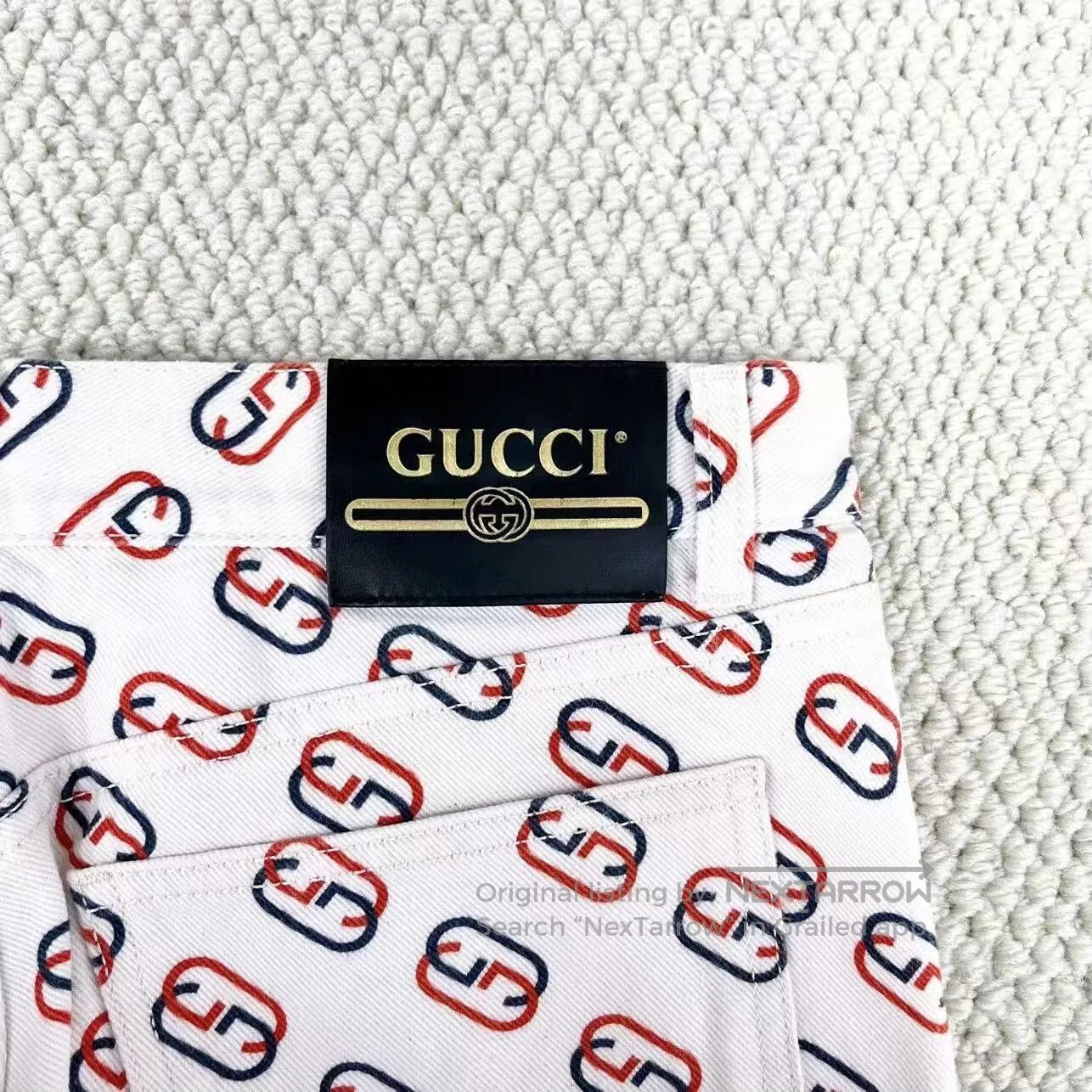 Gucci gucci beige double g print denim shorts. Size US 32 / EU 48 - 4 Thumbnail