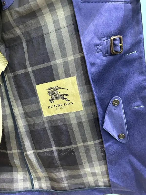 Burberry Burberry Men's Blue Cotton Mid-Length Trench Coat. Size US L / EU 52-54 / 3 - 6 Thumbnail