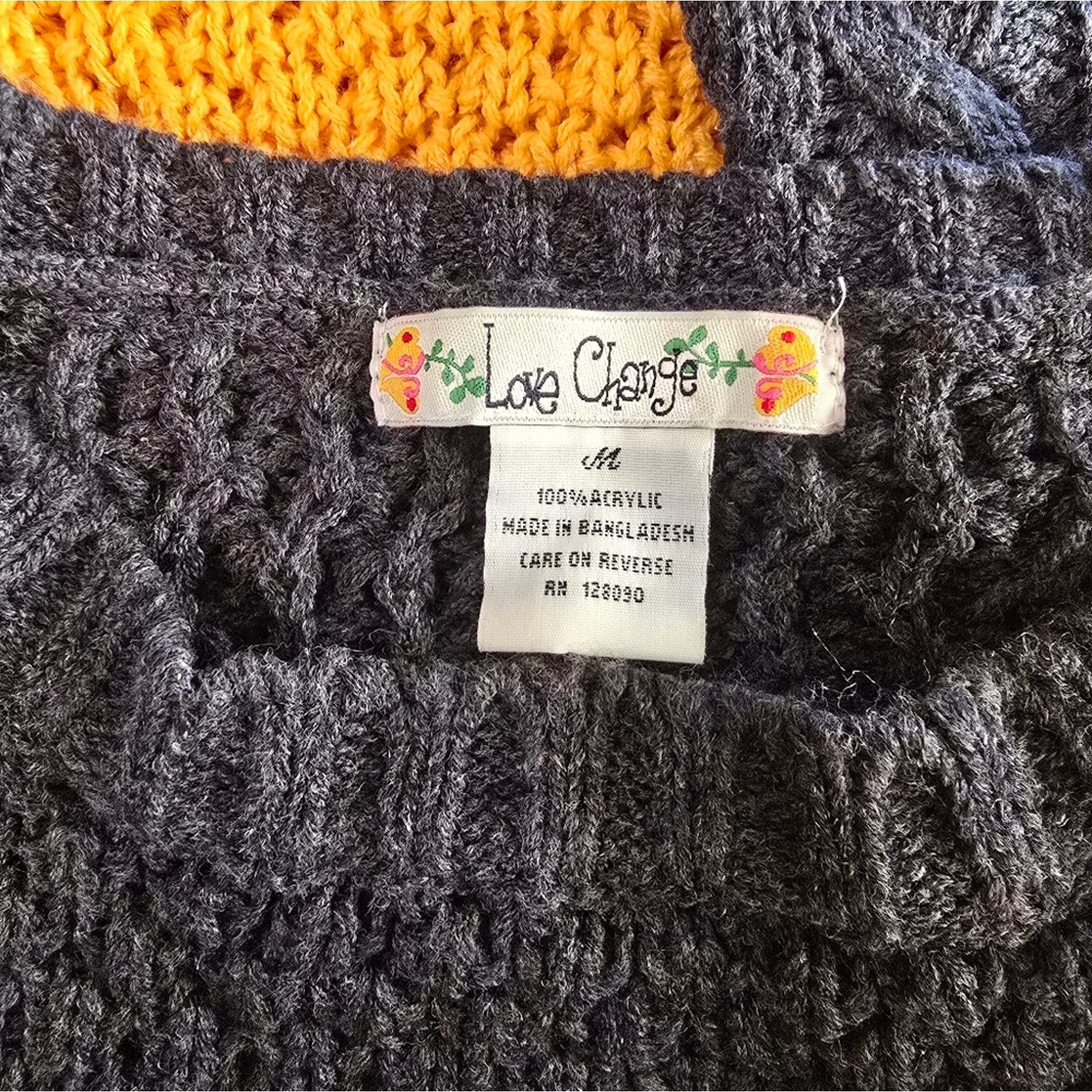 Other Grey Mustard | LOVE CHANGE | Colorblock Sweater Size M / US 6-8 / IT 42-44 - 3 Thumbnail