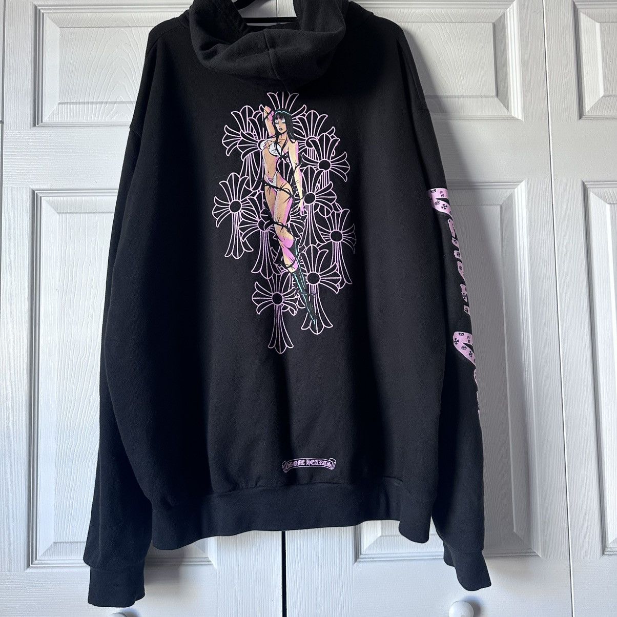 Chrome Hearts Chrome Hearts DEADLY DOLL XL HOODIE PINK/BLACK | Grailed